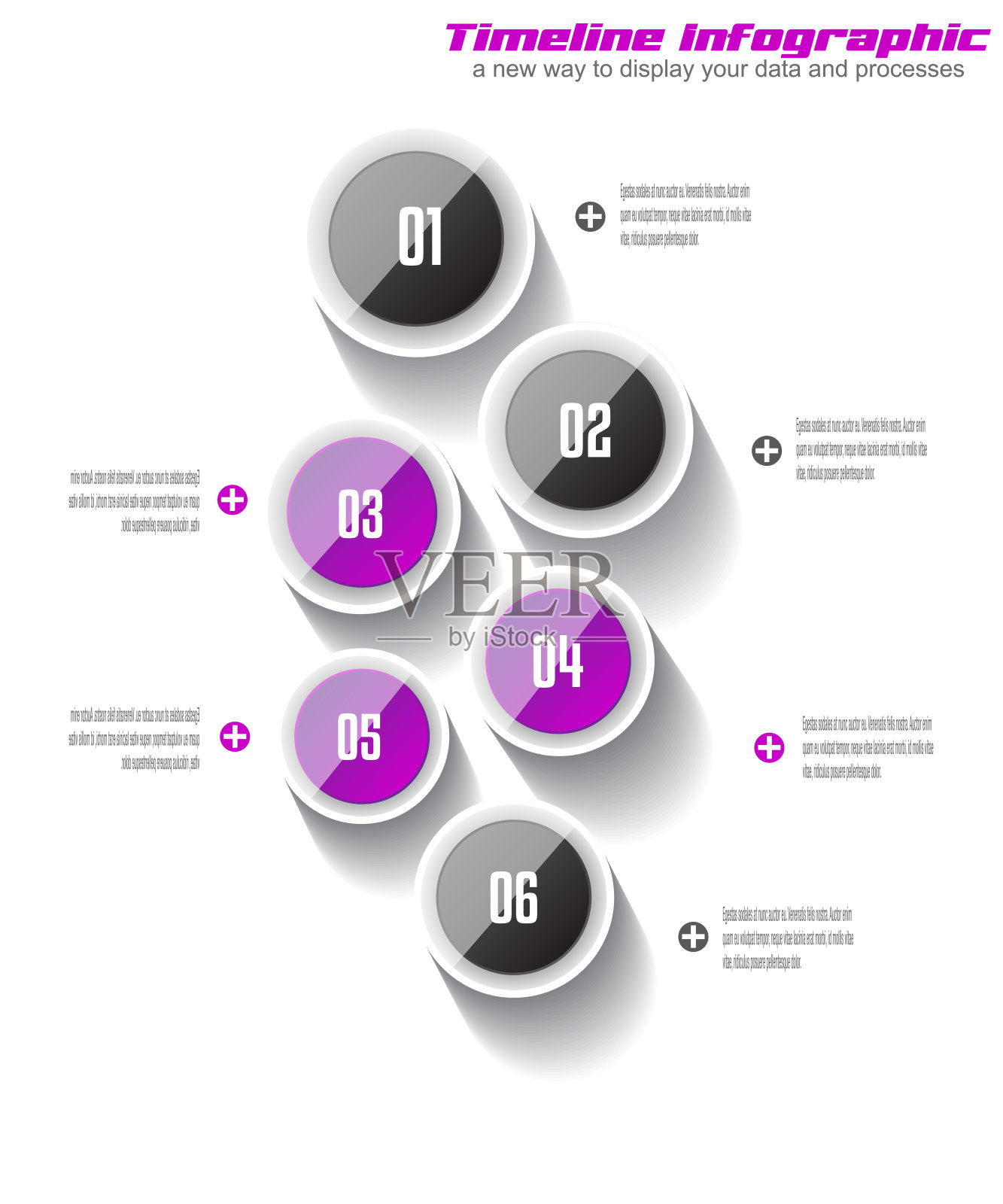 显示数据和流程的信息图形模板插画图片素材