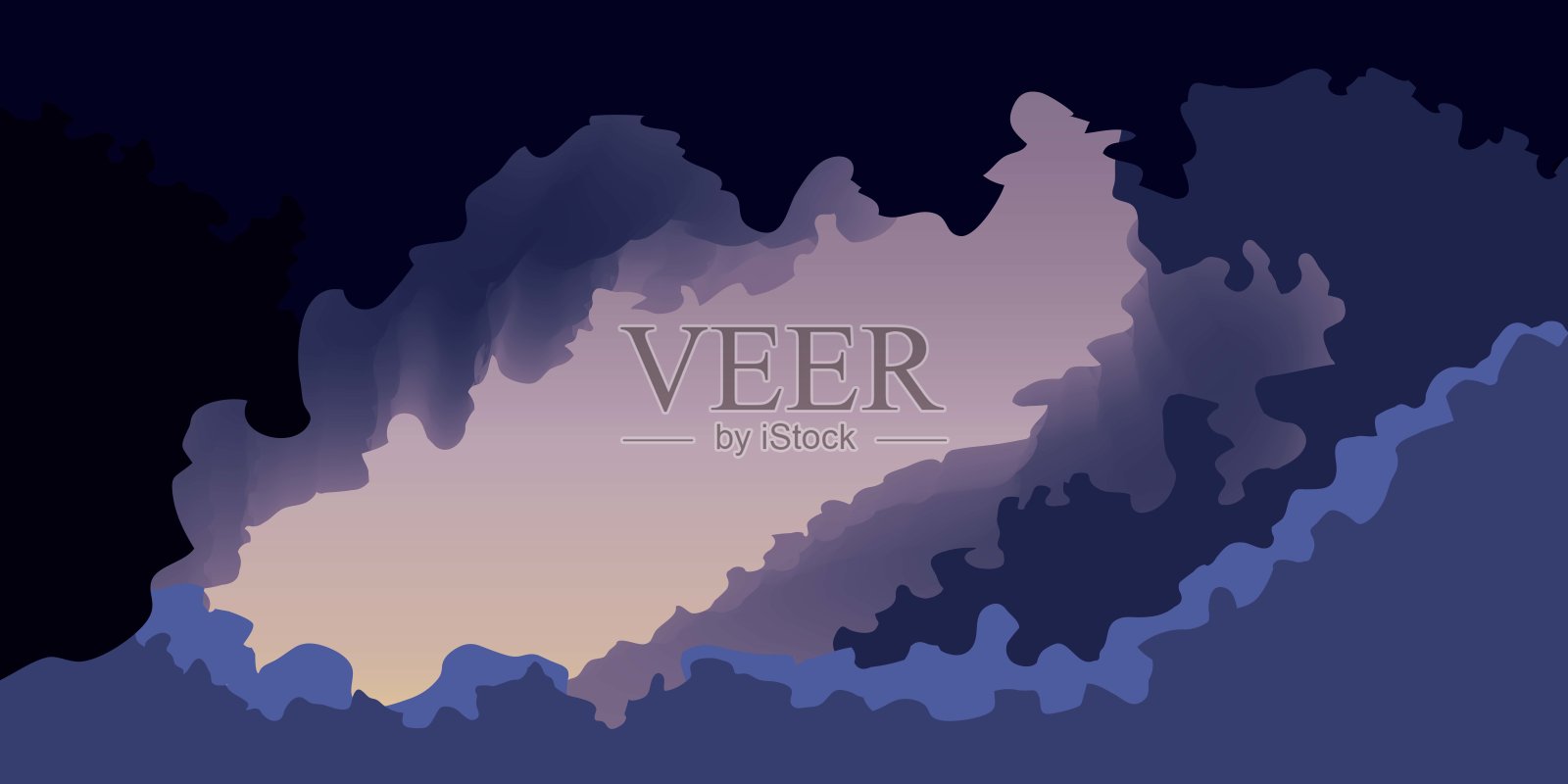 暴风雨的天空和云矢量插图插画图片素材