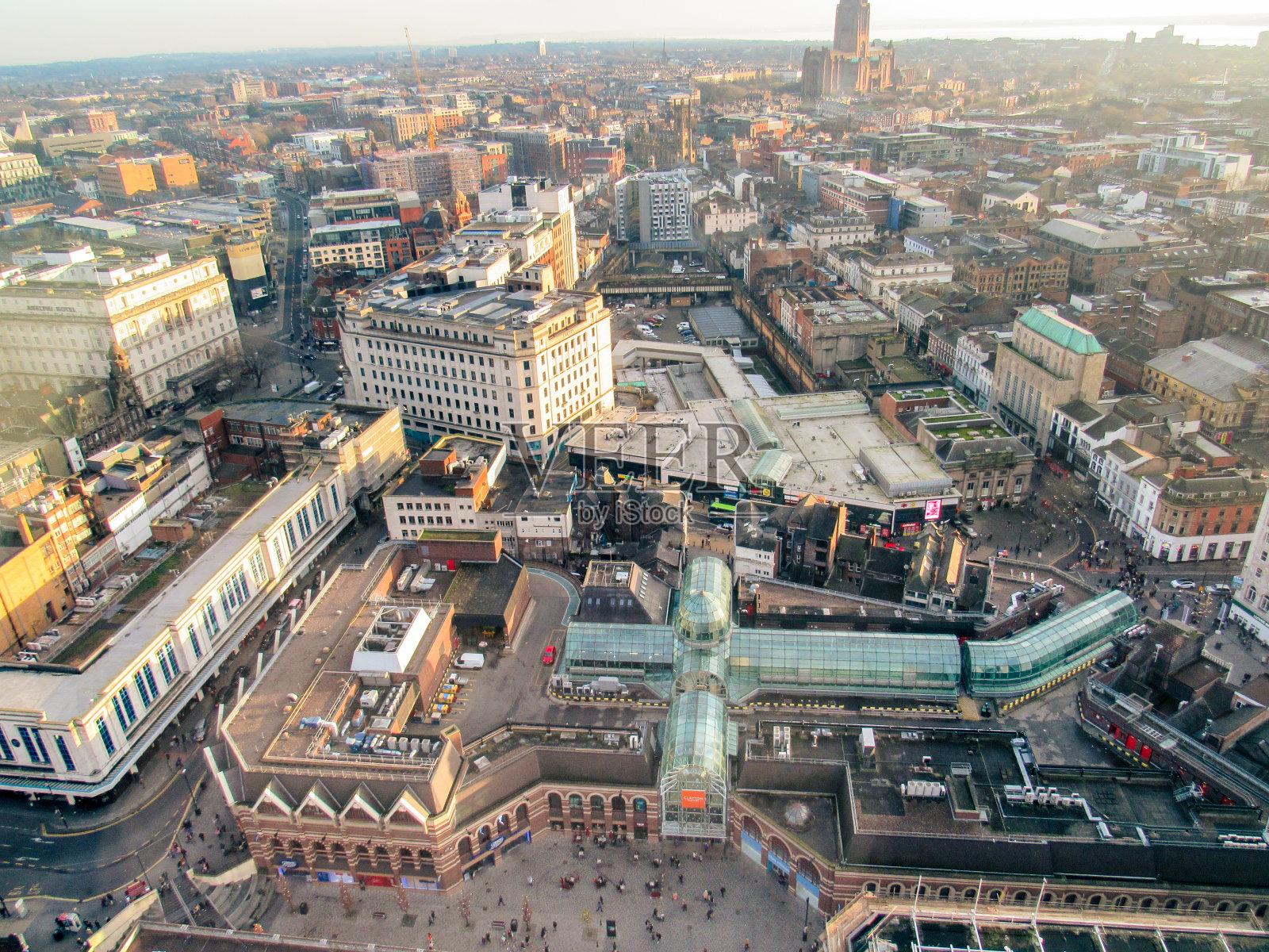 从英国的一个视角鸟瞰利物浦照片摄影图片