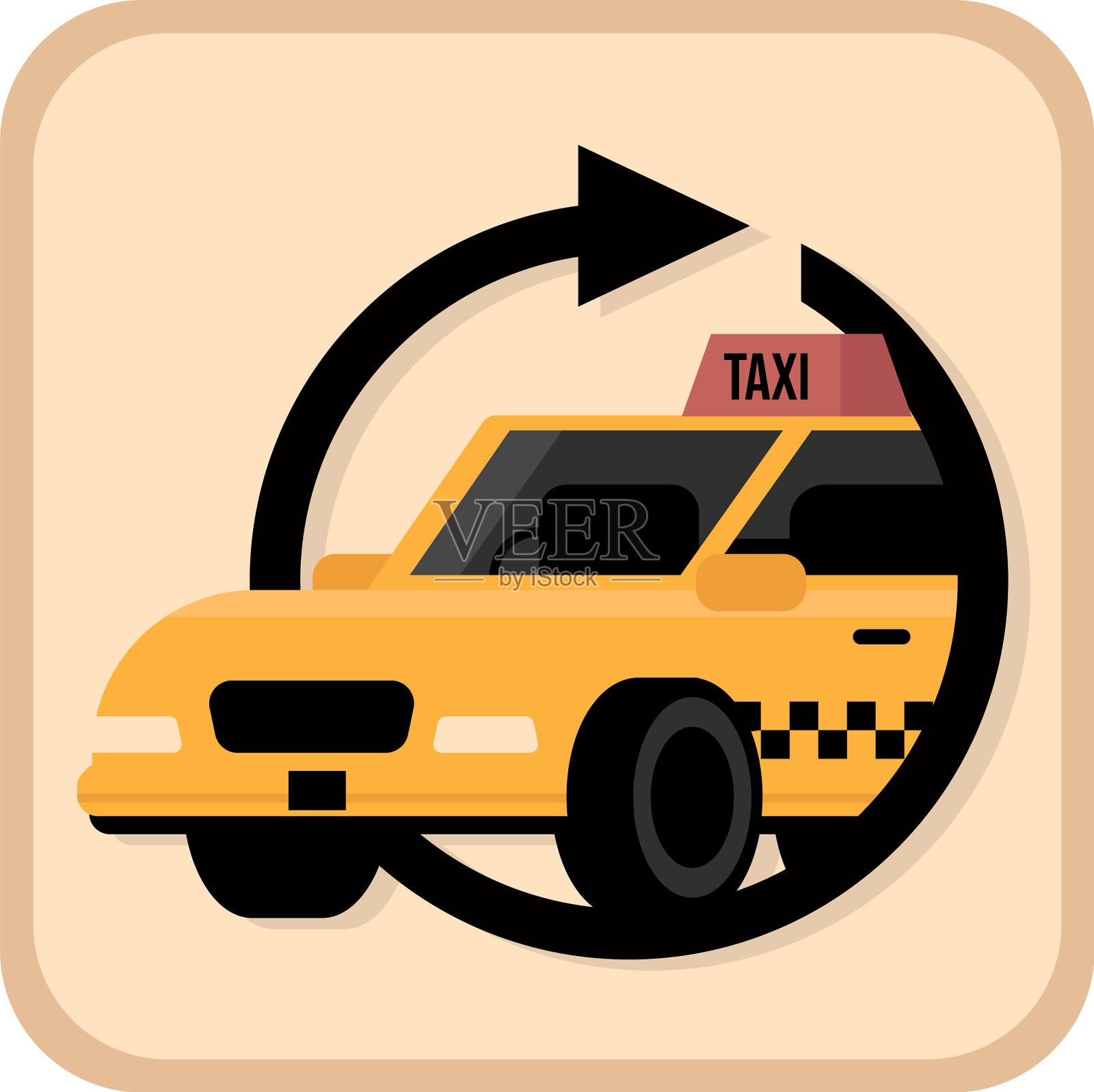 出租车的应用服务插画图片素材