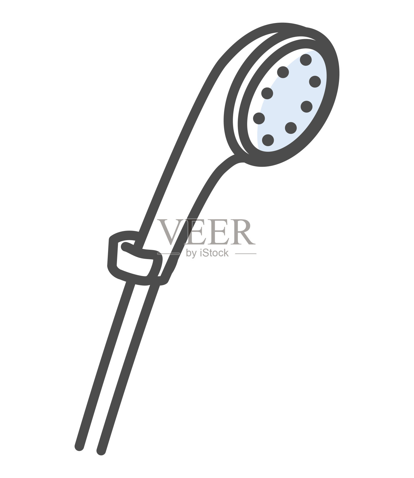 淋浴喷头的简单说明插画图片素材