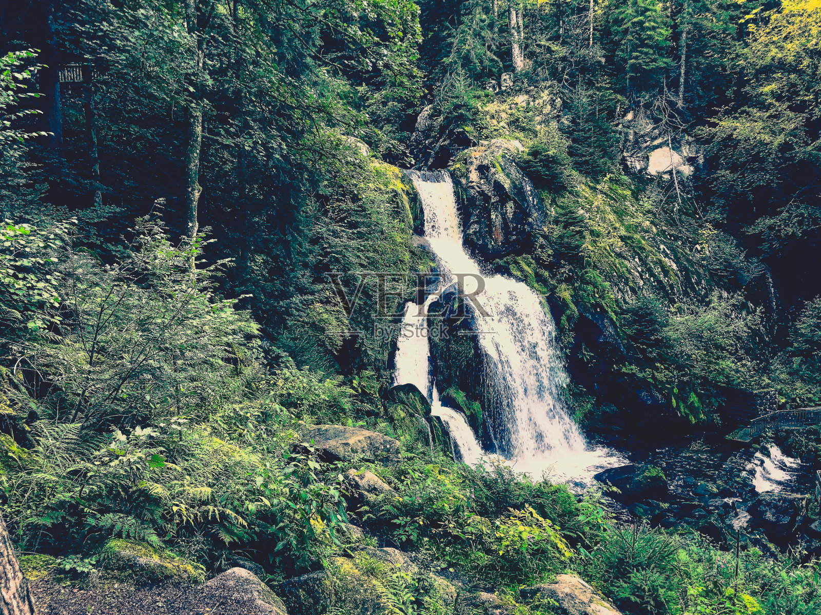 德国黑森林的瀑布。照片摄影图片