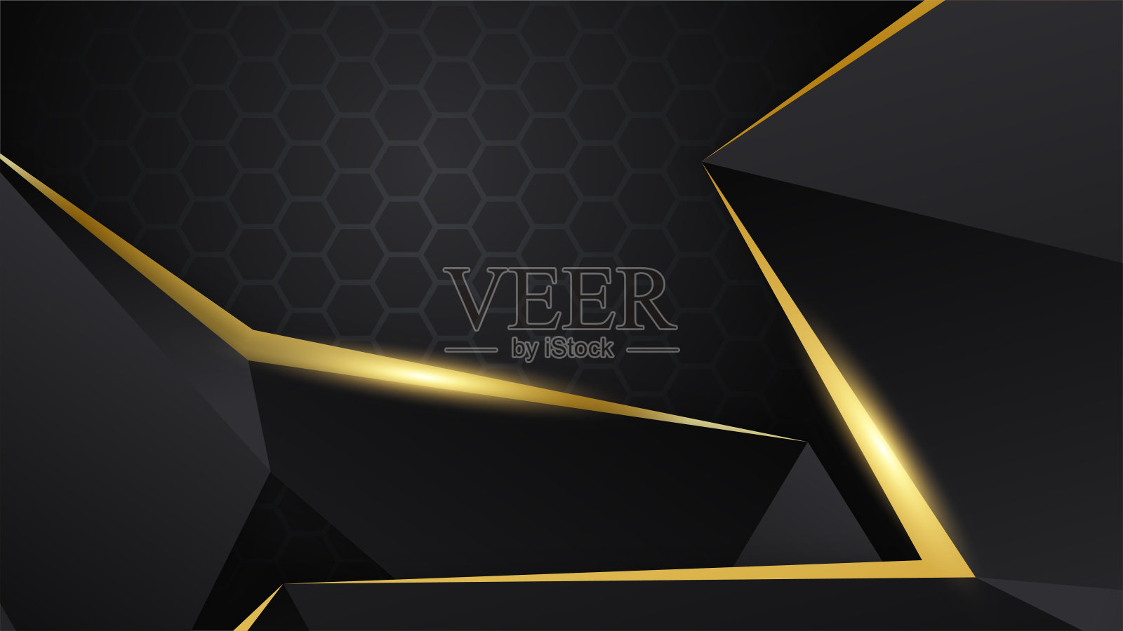 抽象的黑色和金色的豪华背景插画图片素材