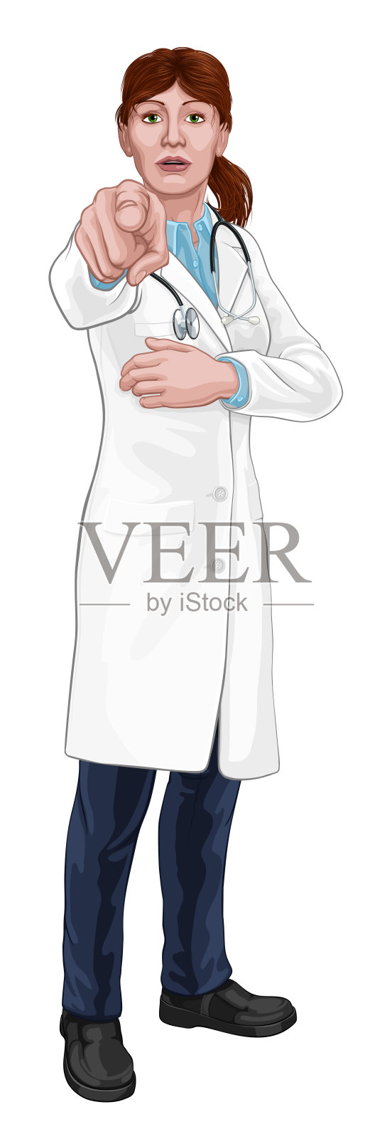 女博士需要你指点插画图片素材