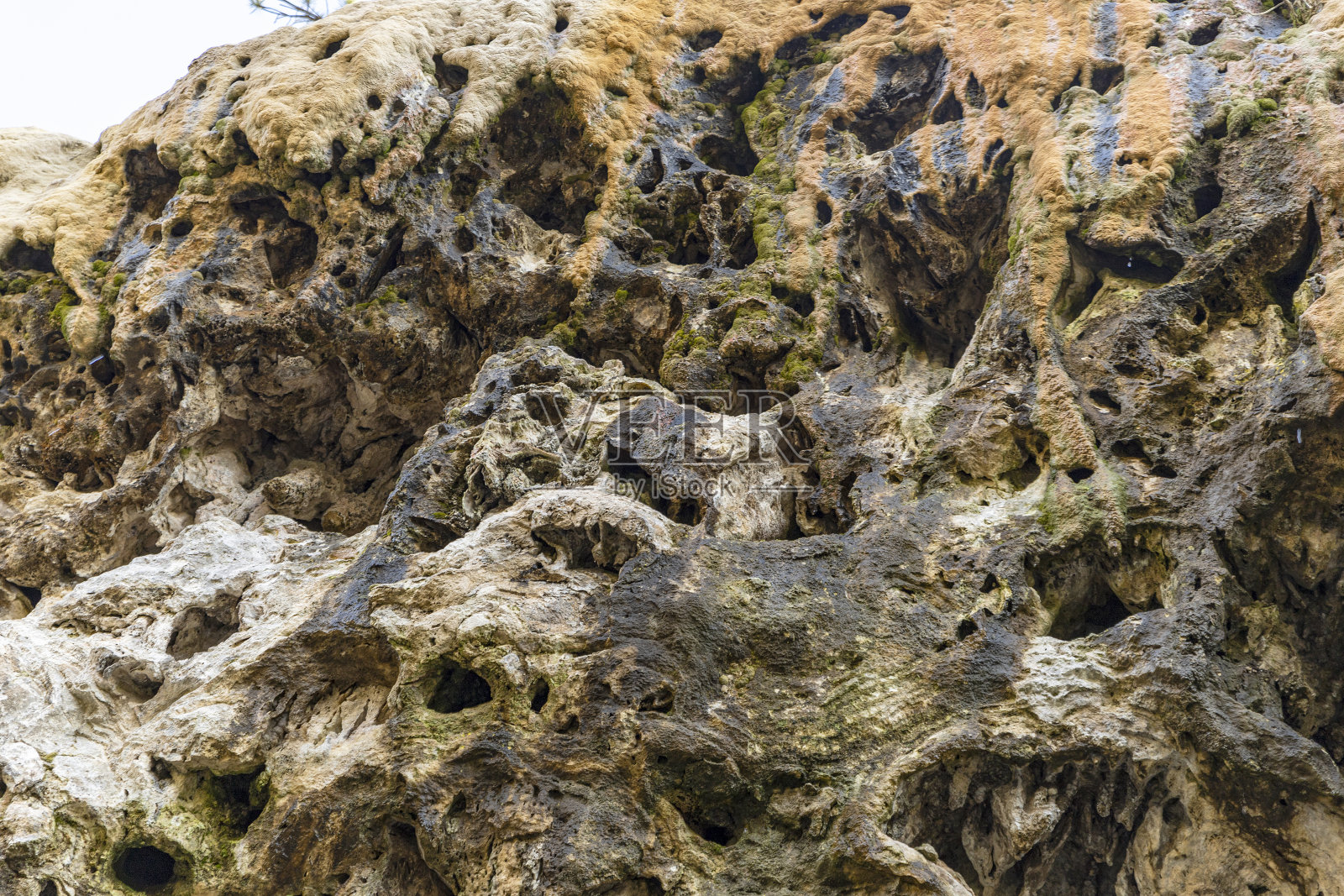 石灰华。照片摄影图片