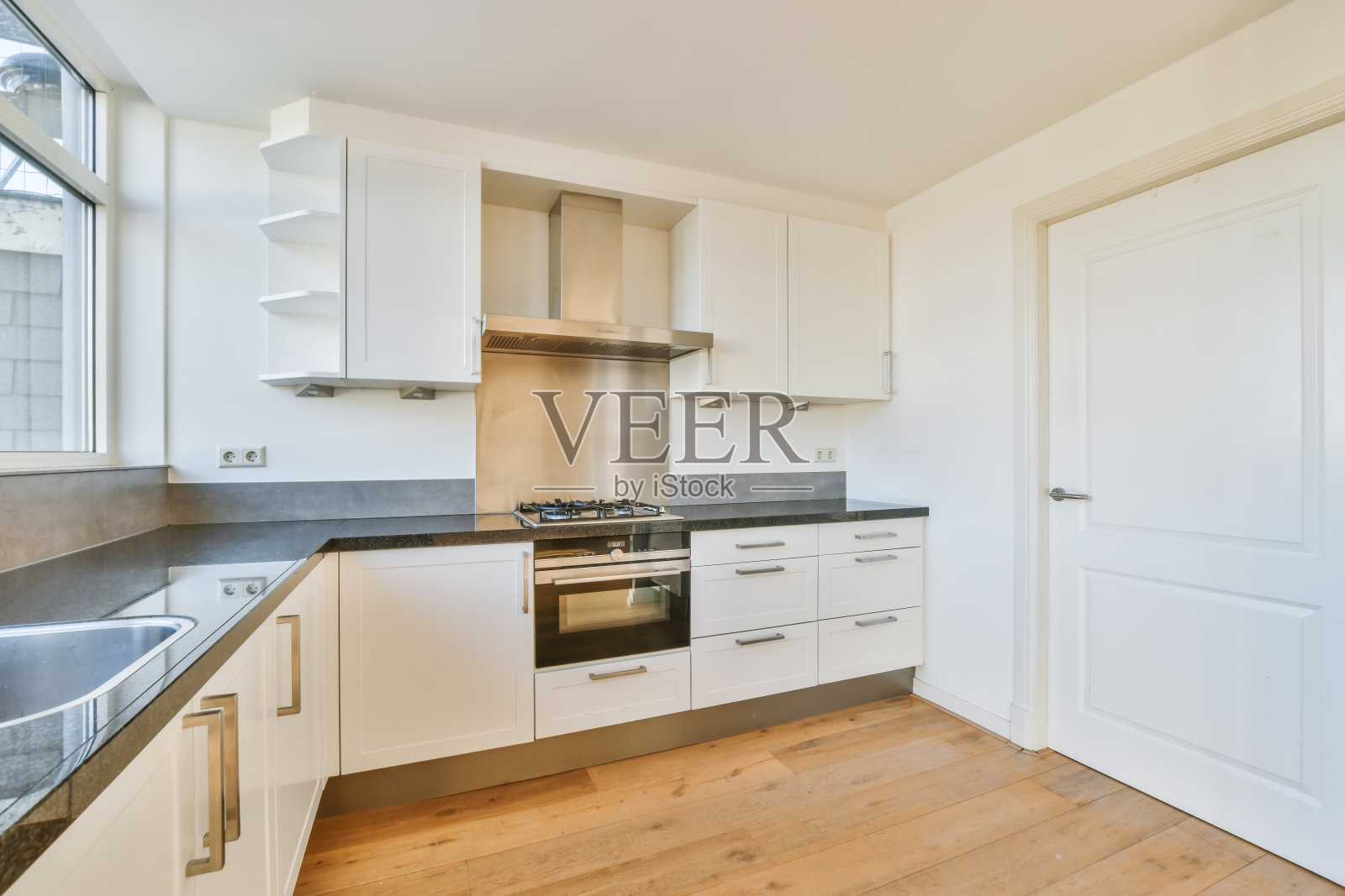 漂亮的厨房,镶木地板照片摄影图片