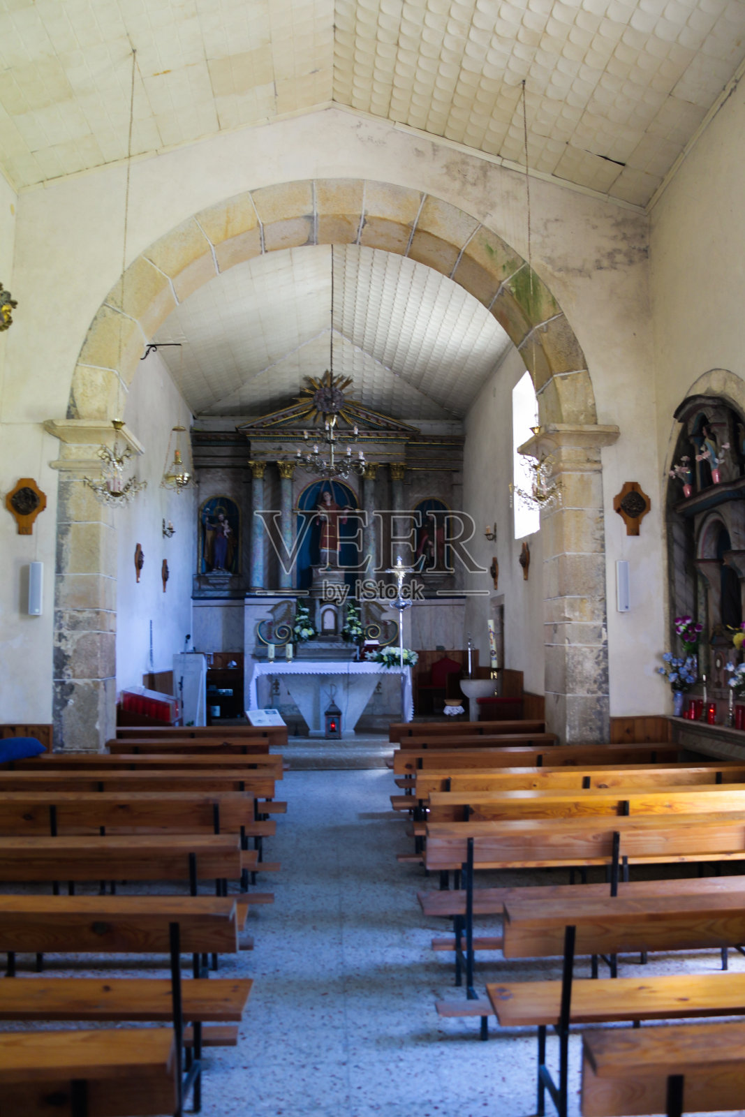 天主教堂内部照片摄影图片