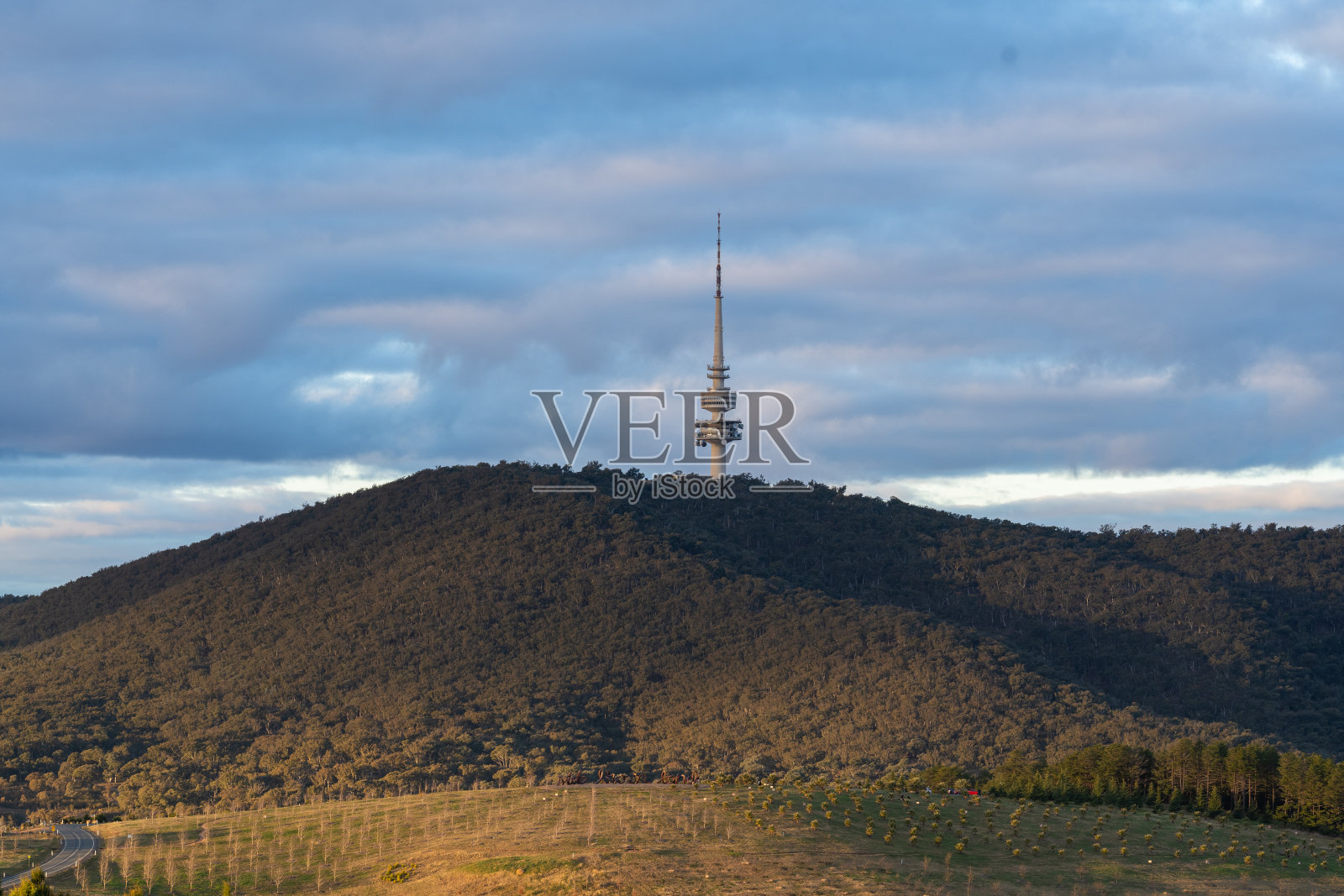 堪培拉的澳洲电信塔照片摄影图片