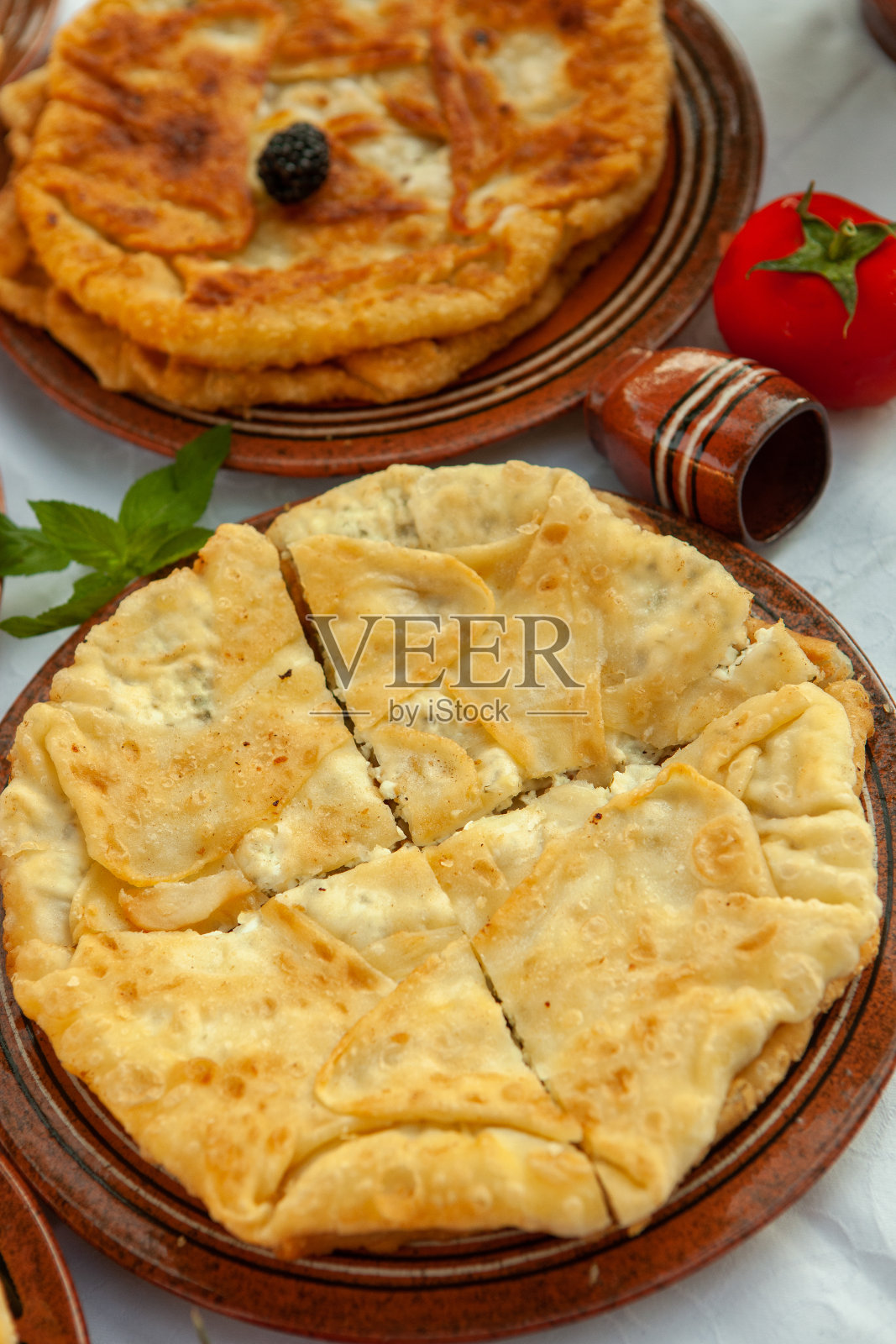 罗马尼亚传统油炸馅饼照片摄影图片