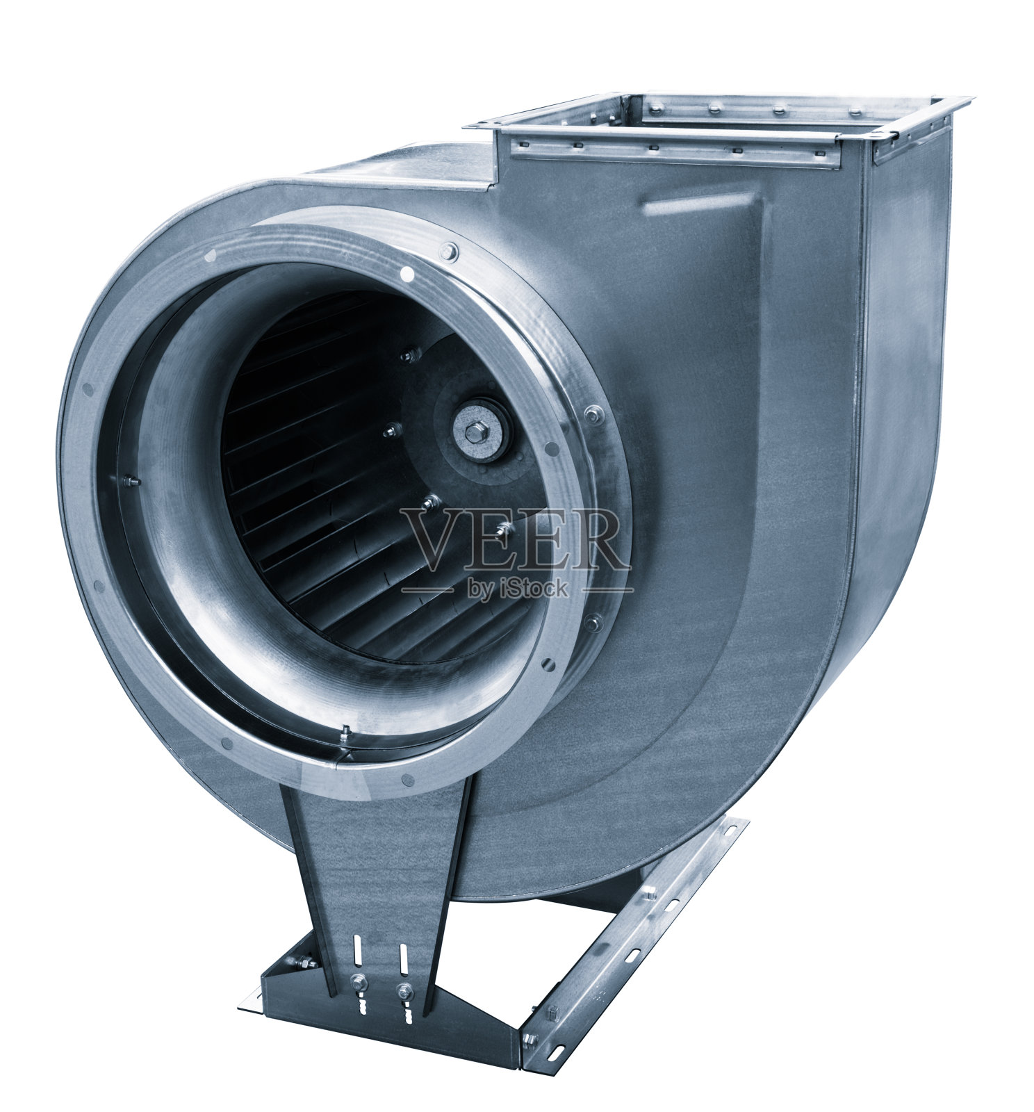 通风系统与电扇隔离在白色背景上照片摄影图片