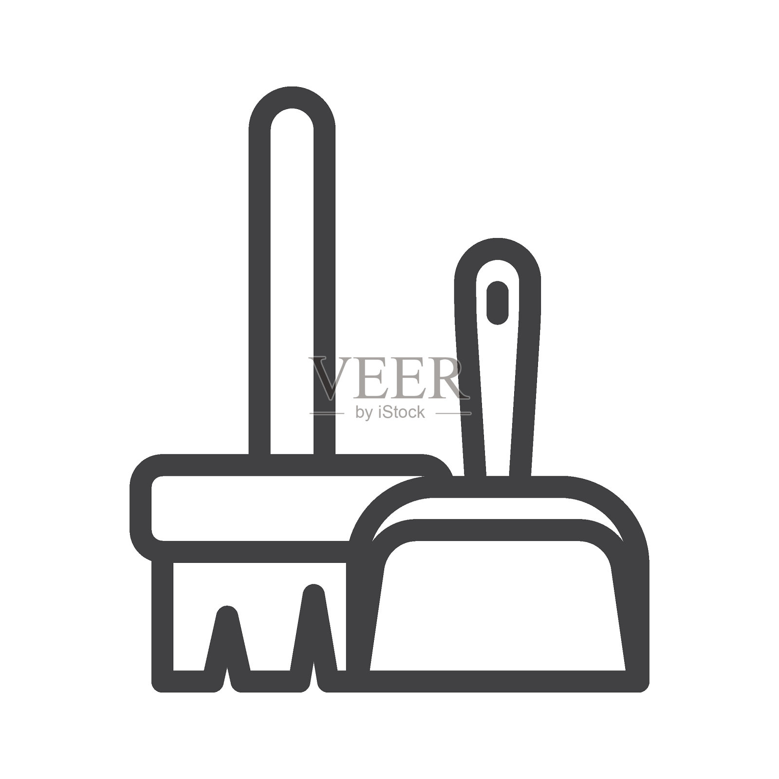 扫帚和勺子线图标图标素材