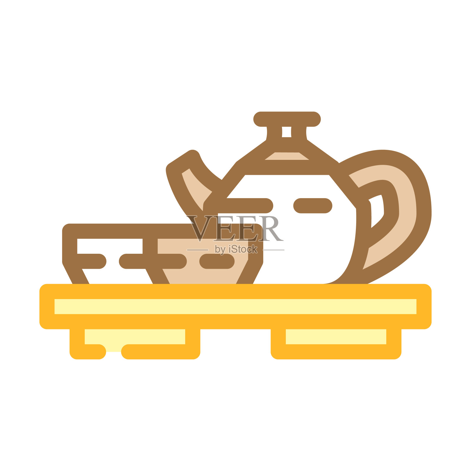 茶中国彩色图标矢量插图插画图片素材