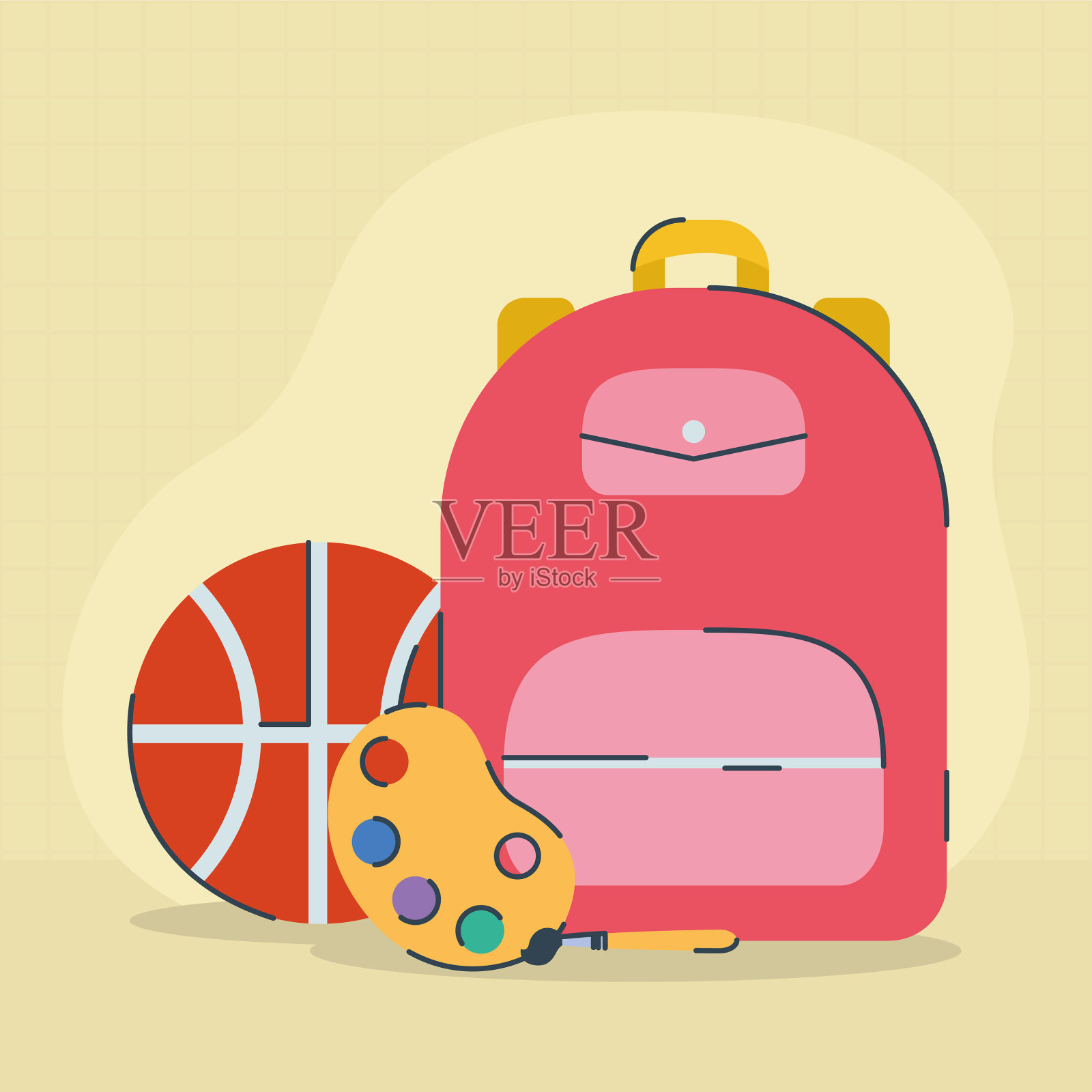 丰富多彩的学校插画图片素材