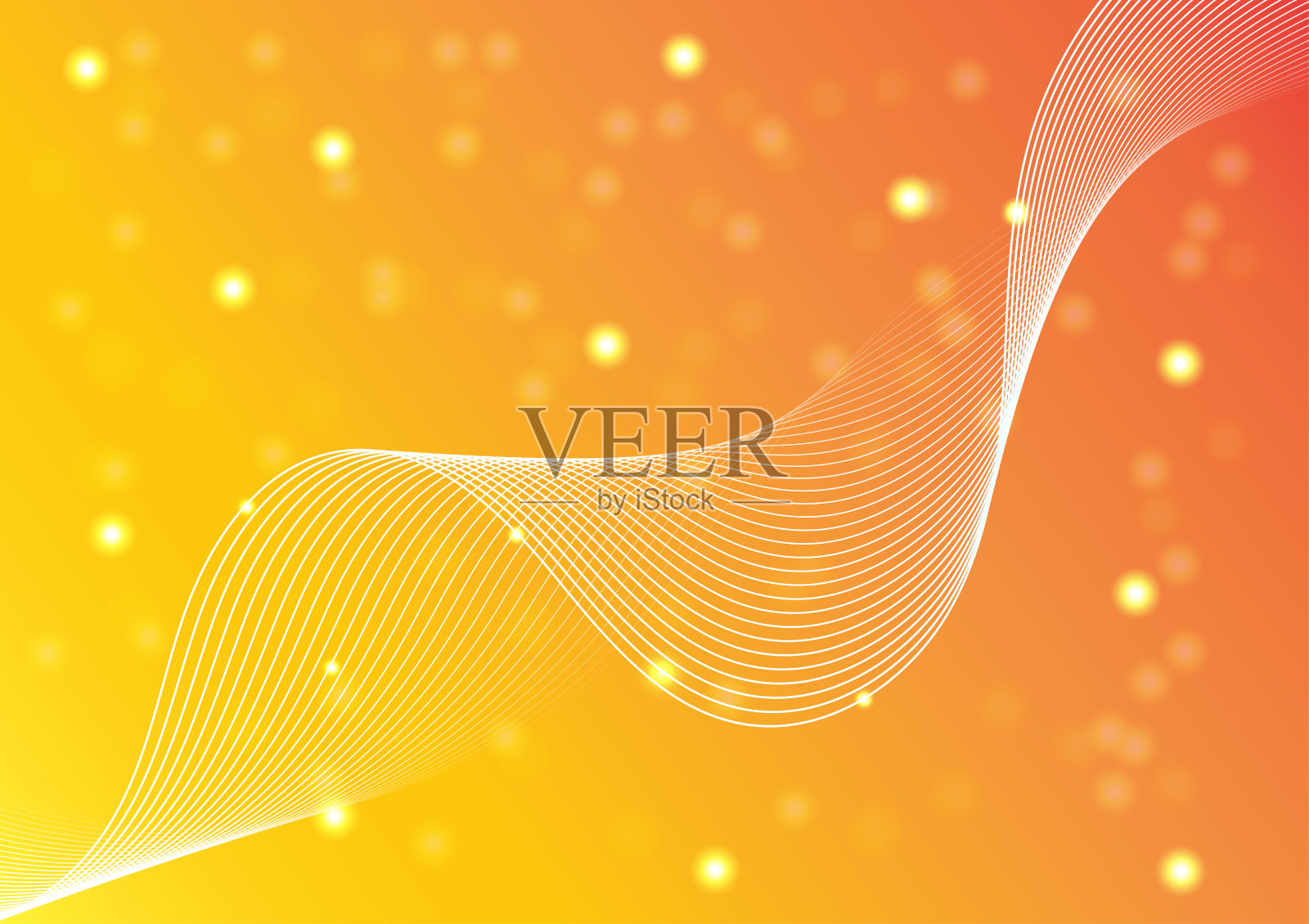 摘要背景图案曲线白线平行发光黄色背景矢量插图插画图片素材