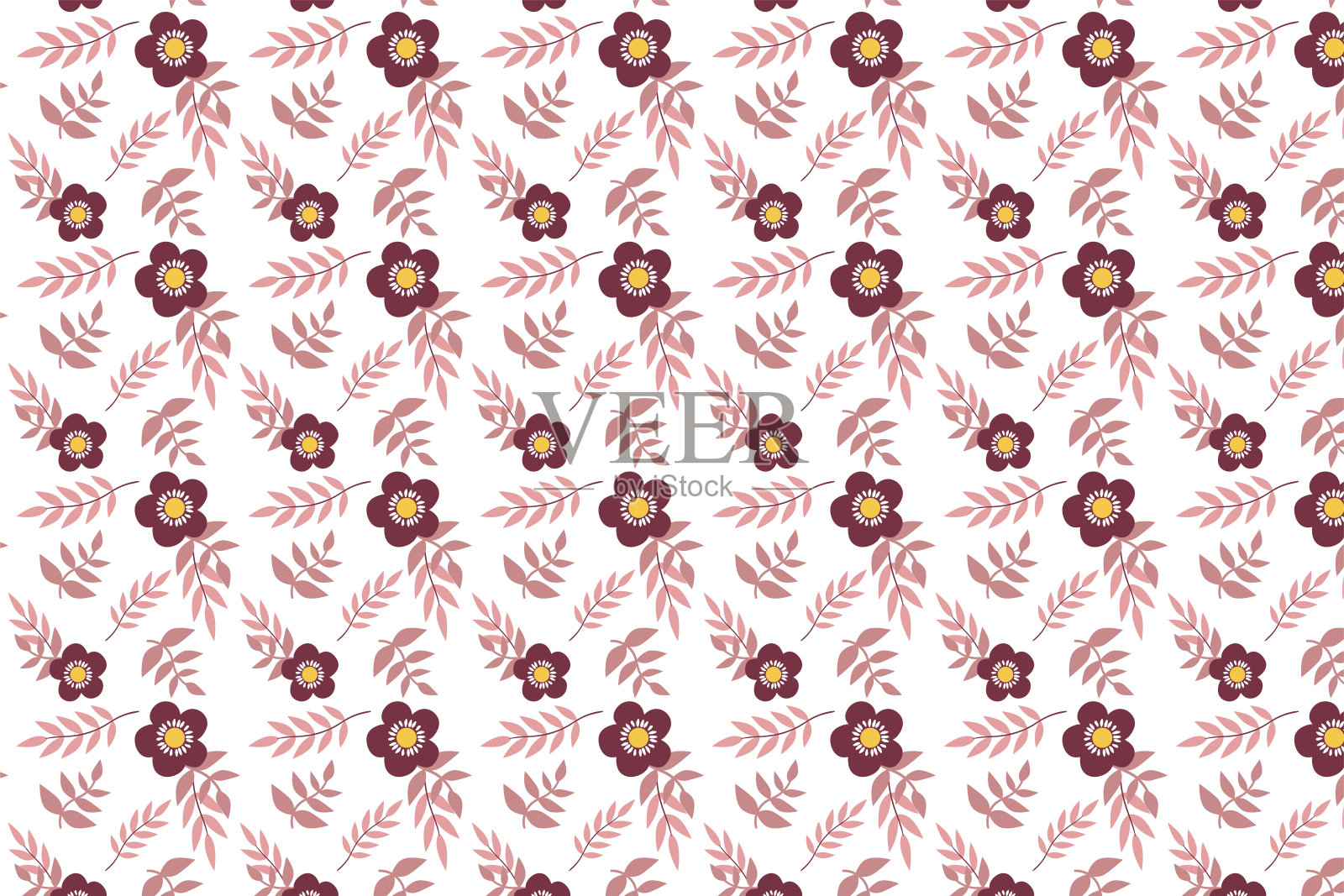 春天的花卉图案插画图片素材