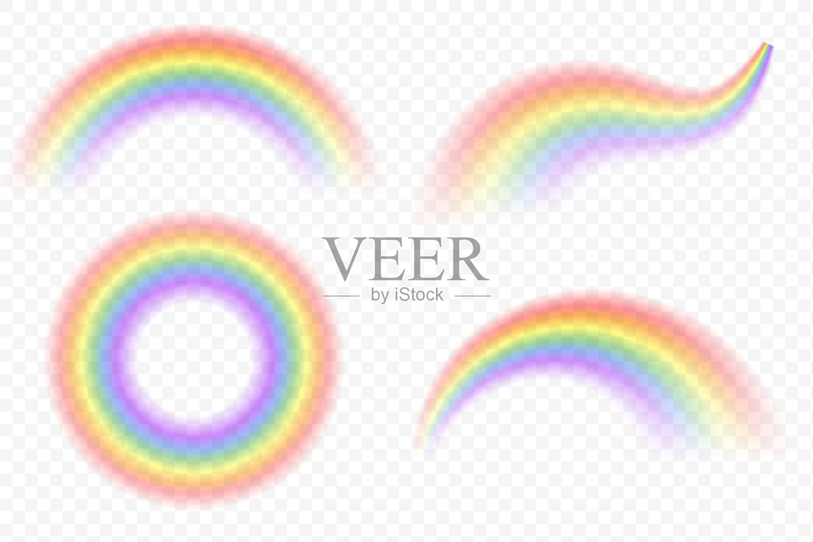 现实的彩虹。天空魔法光谱幻想效果设计元素图片