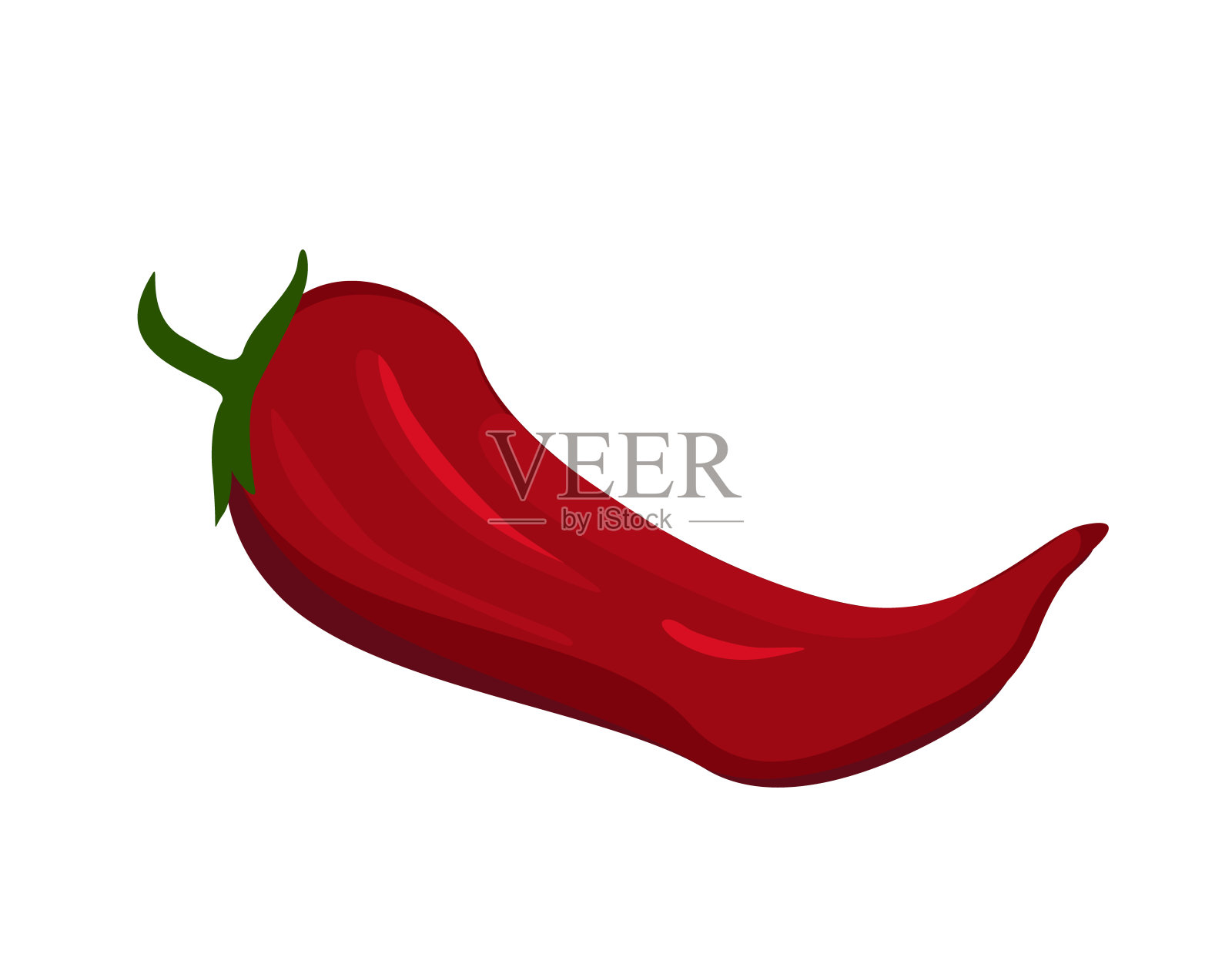 红辣椒自然辣椒荚逼真的图像与阴影矢量插图。为食品杂货、烹饪用品、调味料及香料包装设计,菜谱网站装饰,烹饪书。插画图片素材