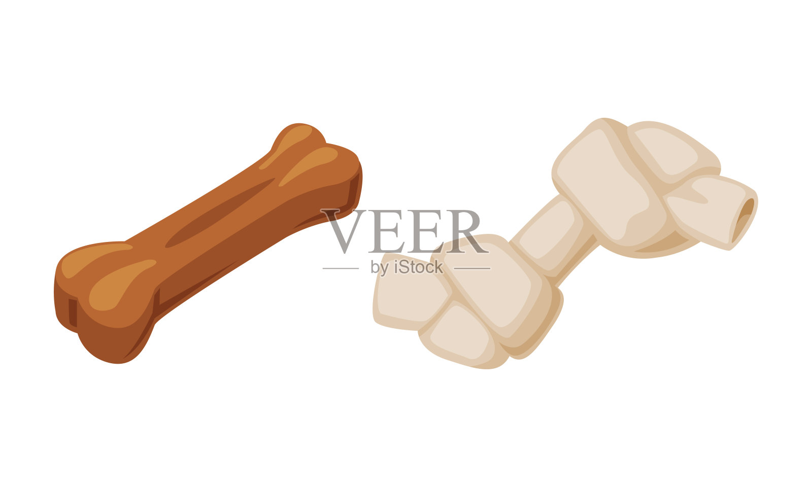 给狗狗吃的零食。宠物动物用品集卡通矢量插图插画图片素材