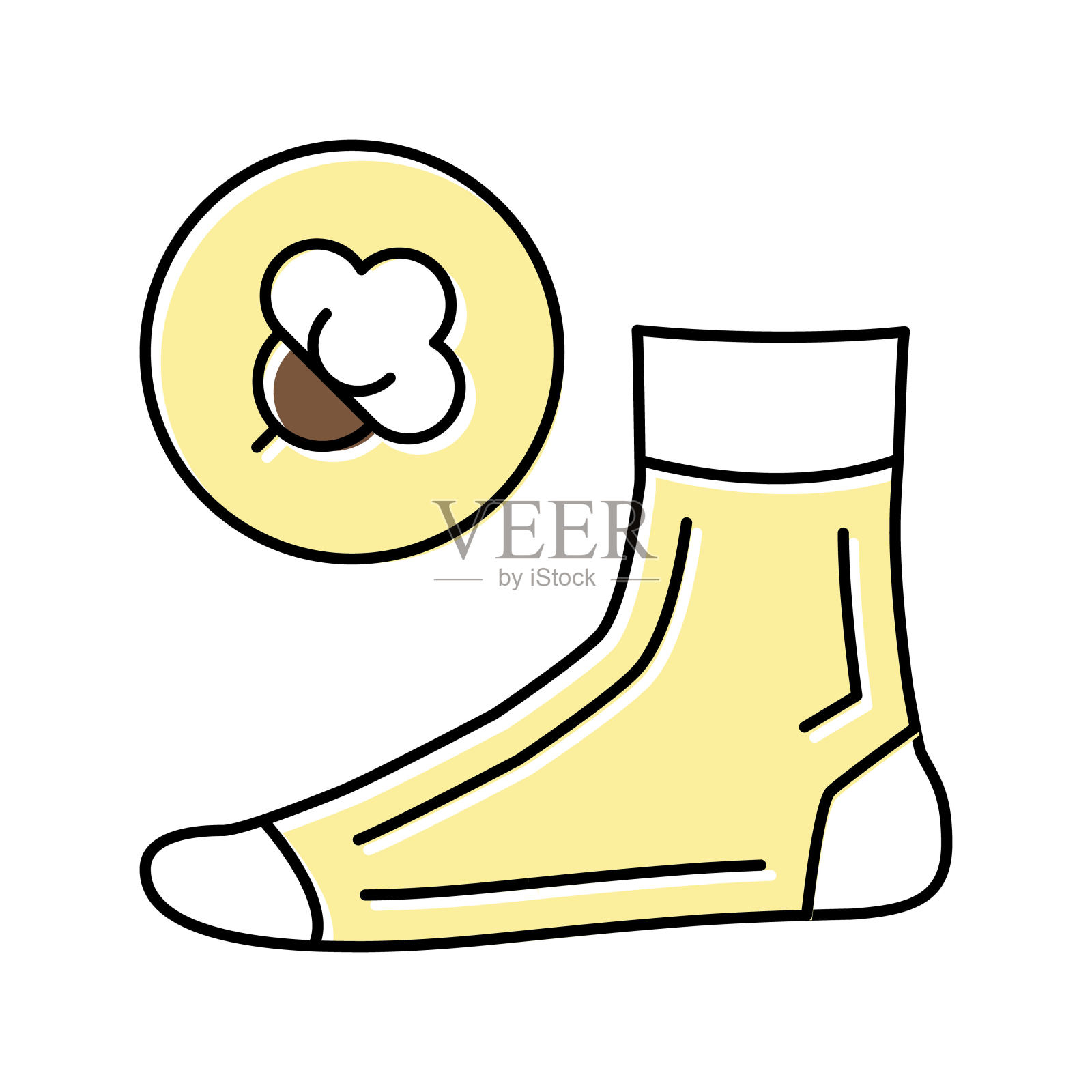 棉材料袜子颜色图标矢量孤立插图插画图片素材