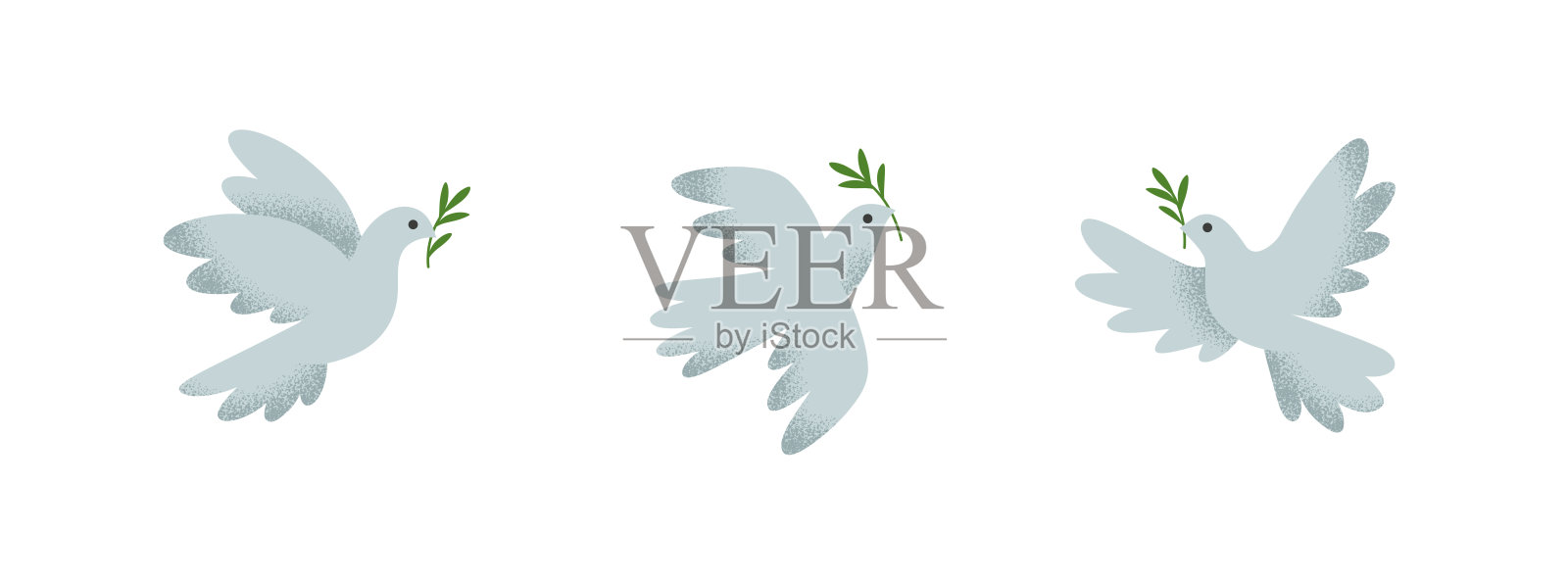 和平鸽图标设置。插画图片素材