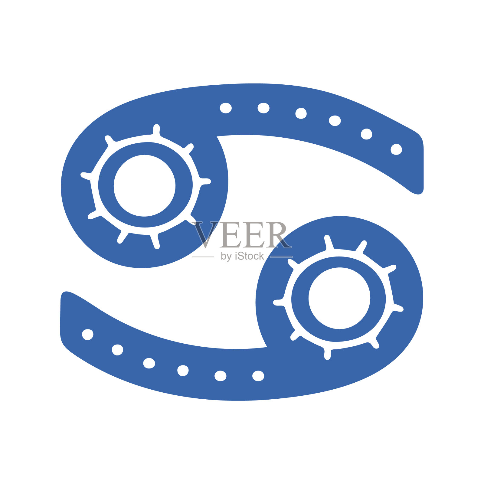 华丽的巨蟹座生肖矢量符号图形和插图。占星图标孤立图标素材