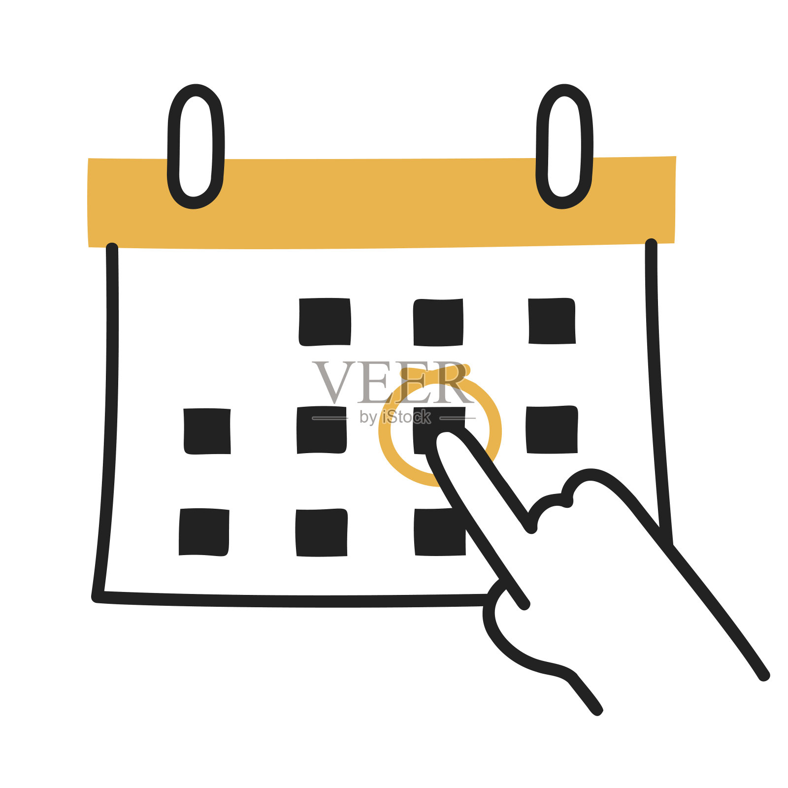 约会。手绘涂鸦图标。插画图片素材