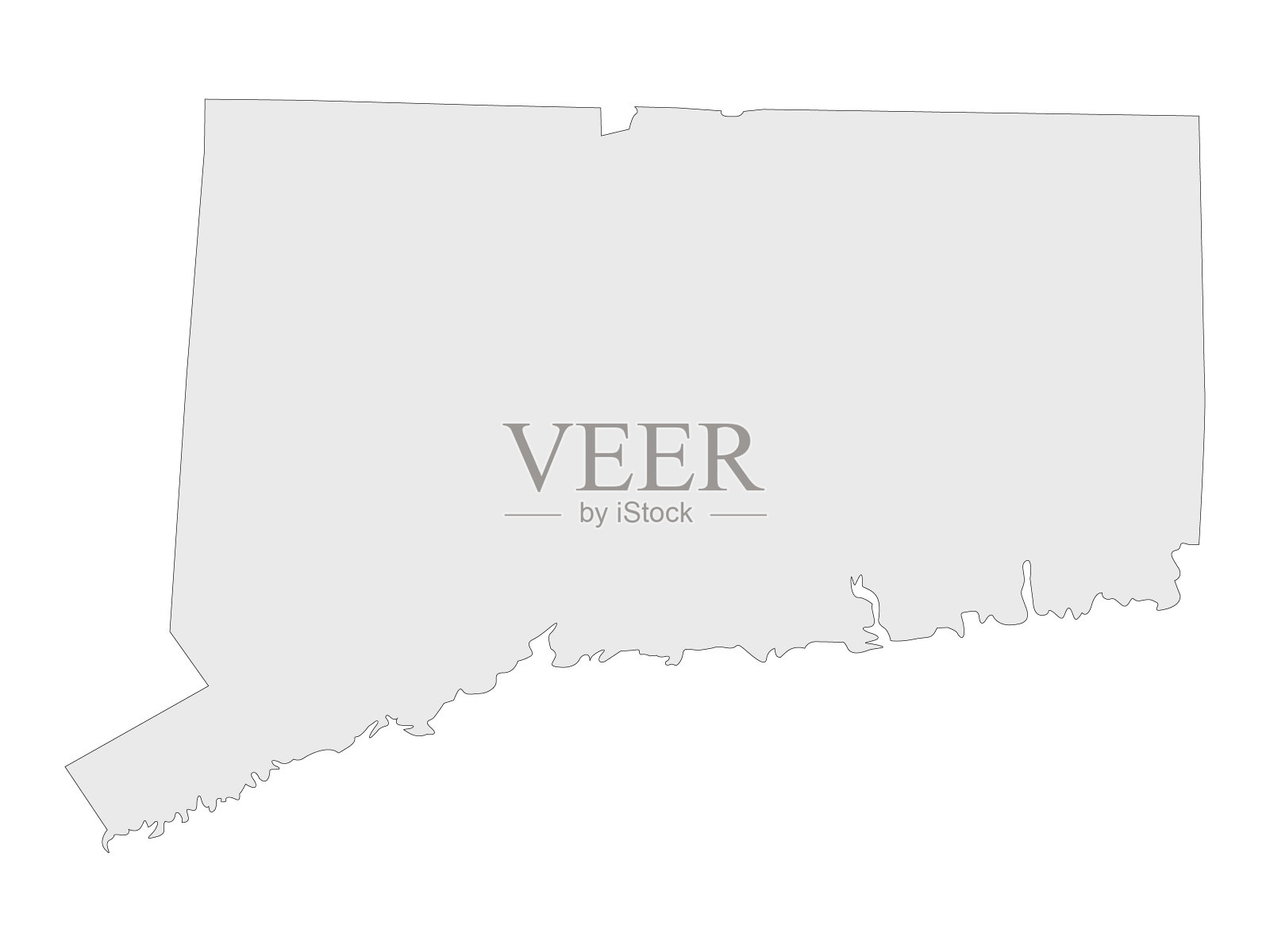 康涅狄格地图插画图片素材