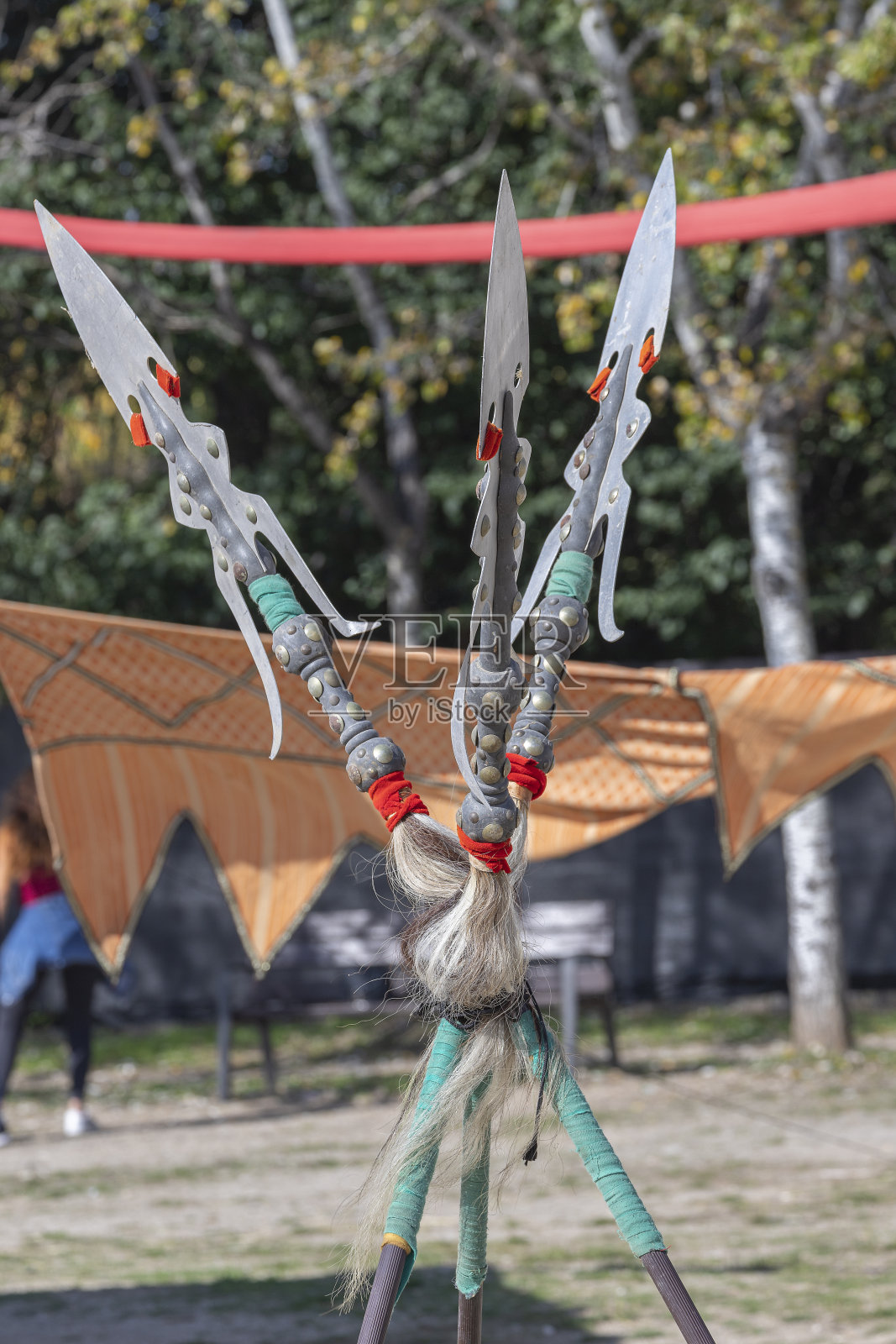 中世纪兵营上的长矛照片摄影图片