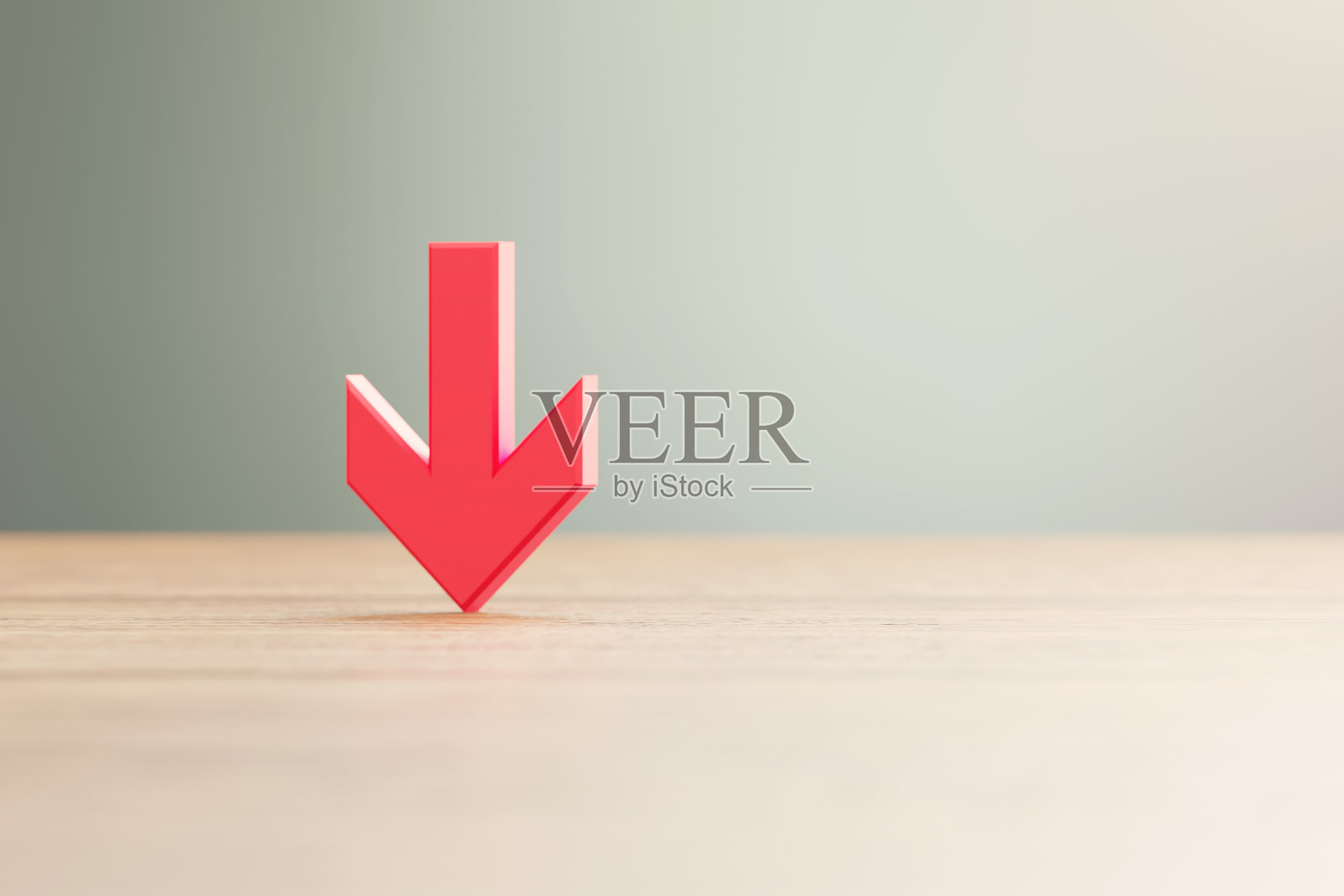 红色箭头位于散焦背景前照片摄影图片