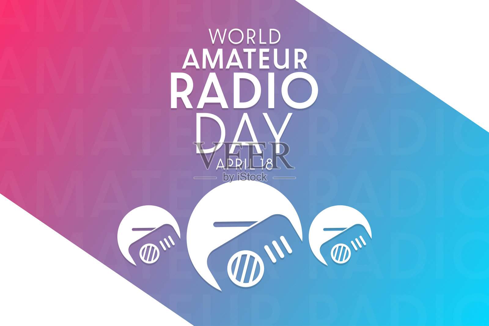 世界业余无线电日。4月18日。矢量插图。节日的海报。插画图片素材