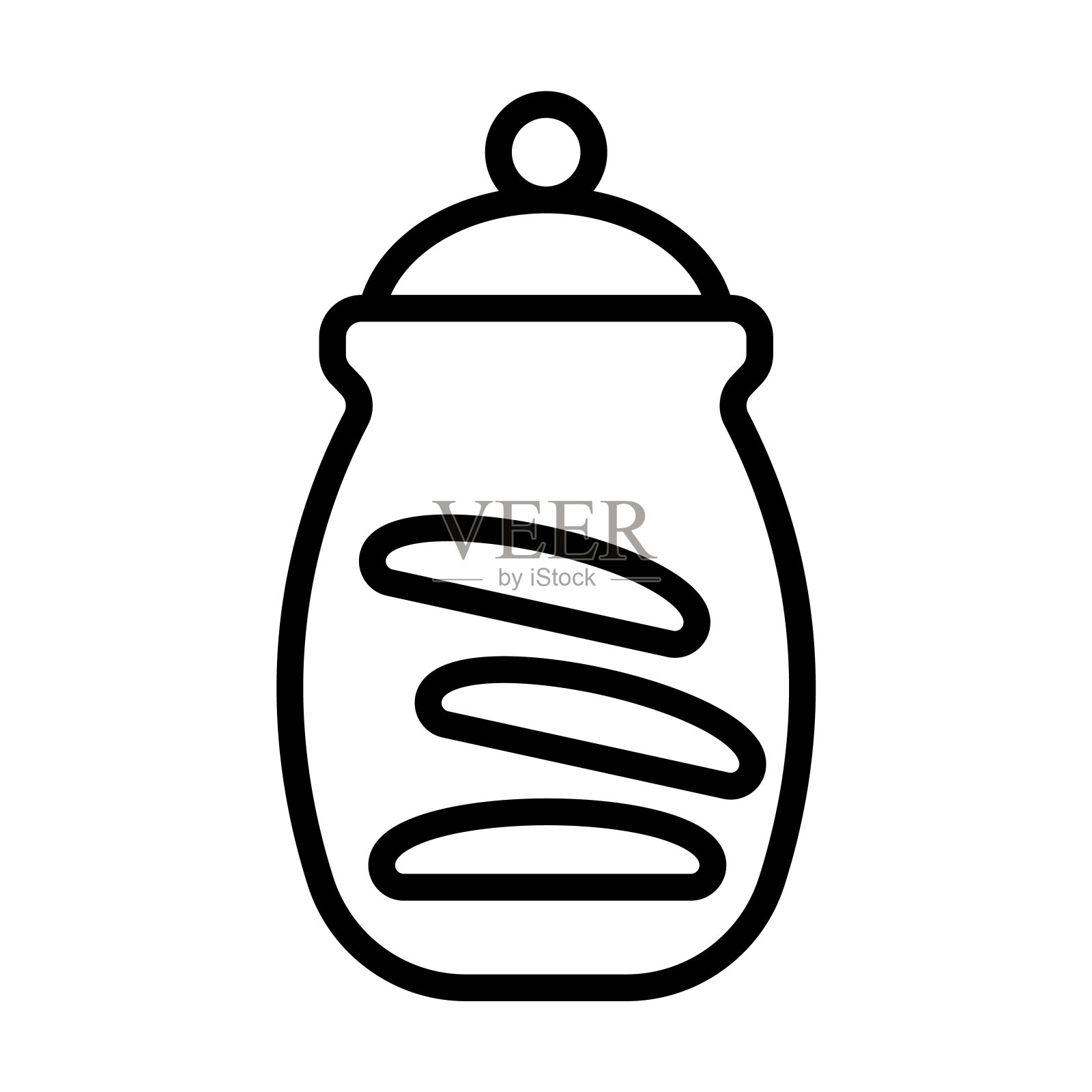 饼干罐图标从食物和餐厅收集。薄线性饼干罐子,罐子,饼干轮廓图标孤立在白色背景。线向量cookies jar符号,网页和移动的符号。插画图片素材