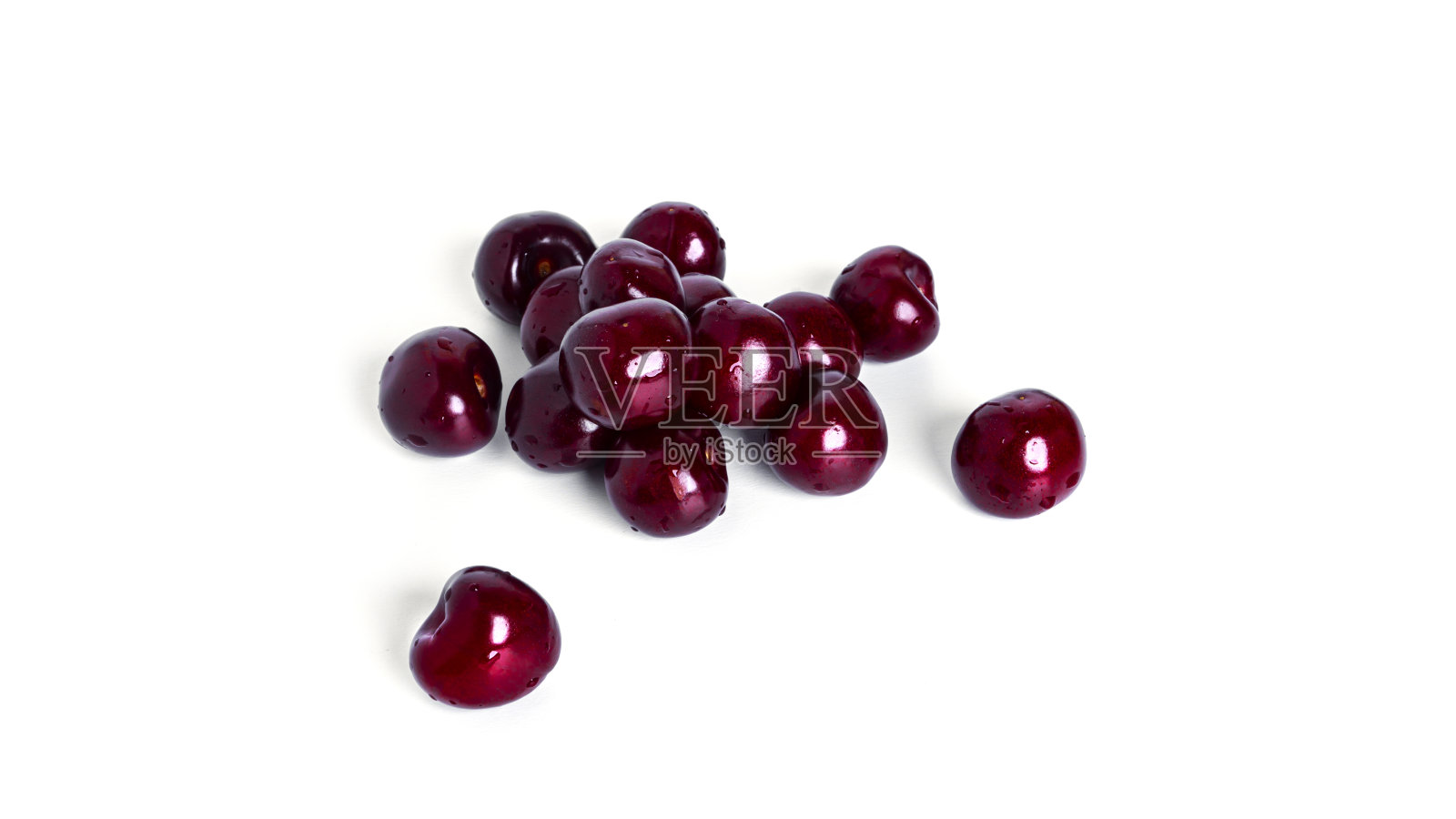 樱桃孤立在白色背景上。白色背景上的甜樱桃。红莓被分离出来照片摄影图片