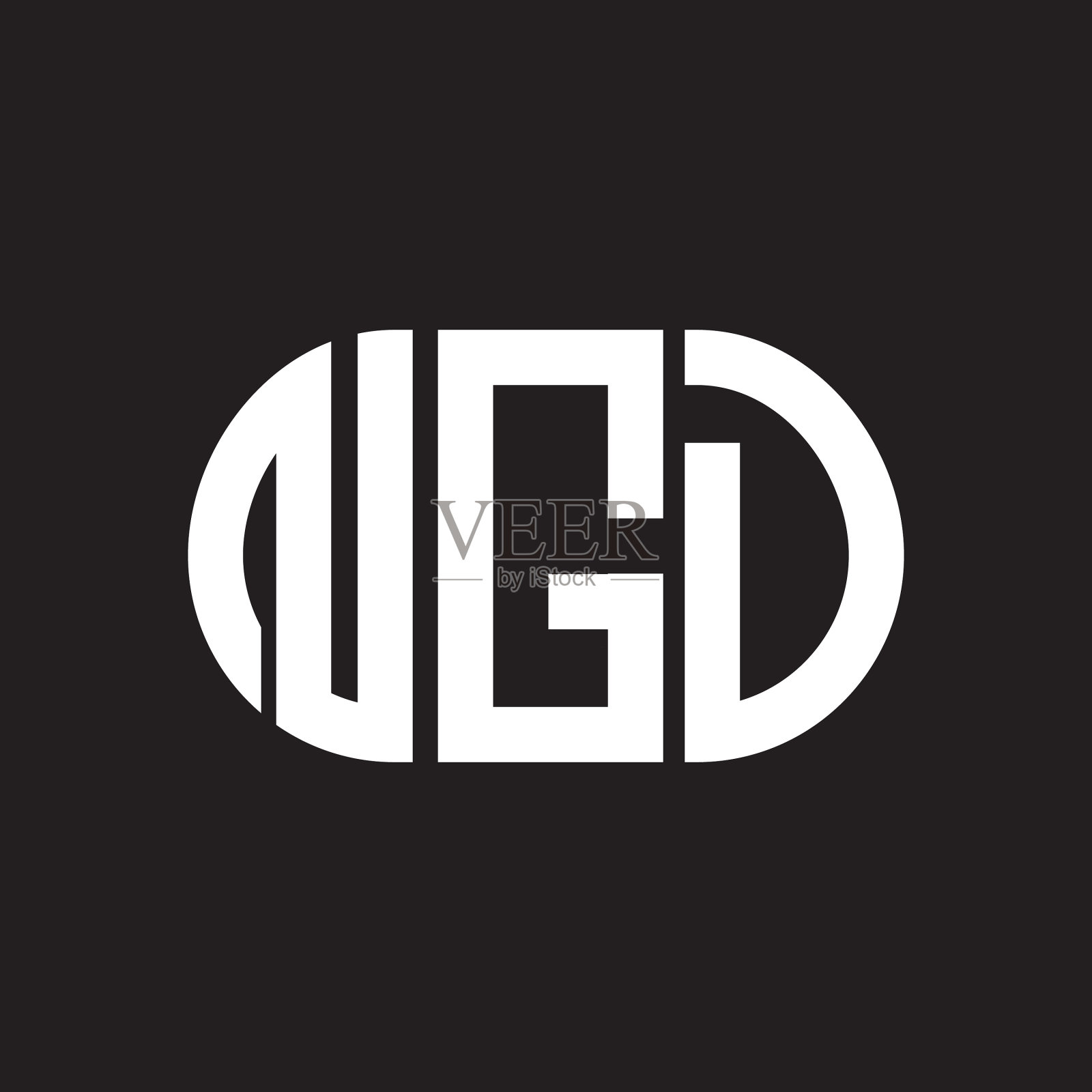NGD字母标志设计在黑色背景NGD插画图片素材