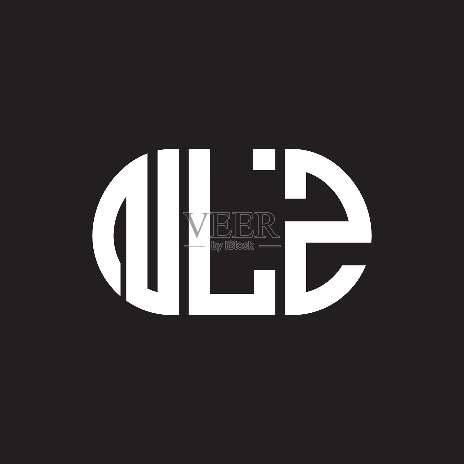 NLZ字母标志设计在黑色背景NLZ插画图片素材