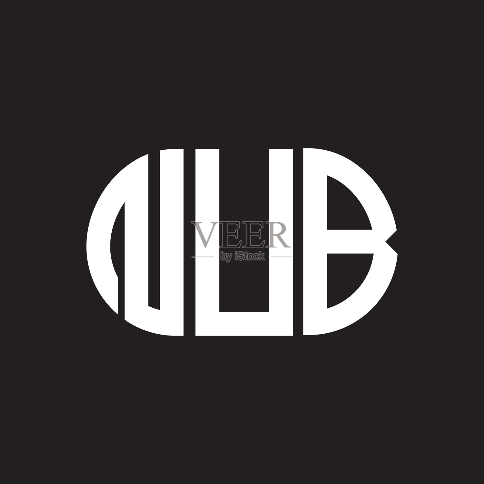 点状字母标志设计在黑色背景点状插画图片素材