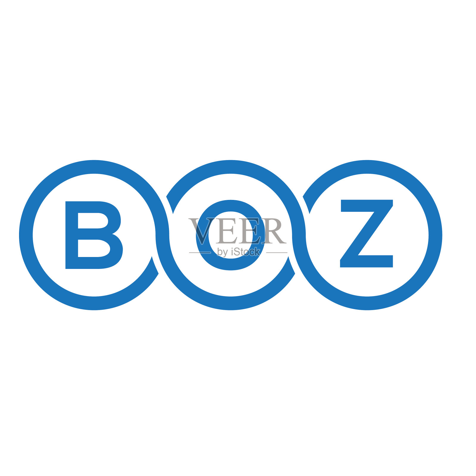 博兹字母标志设计在白色背景博兹图标素材