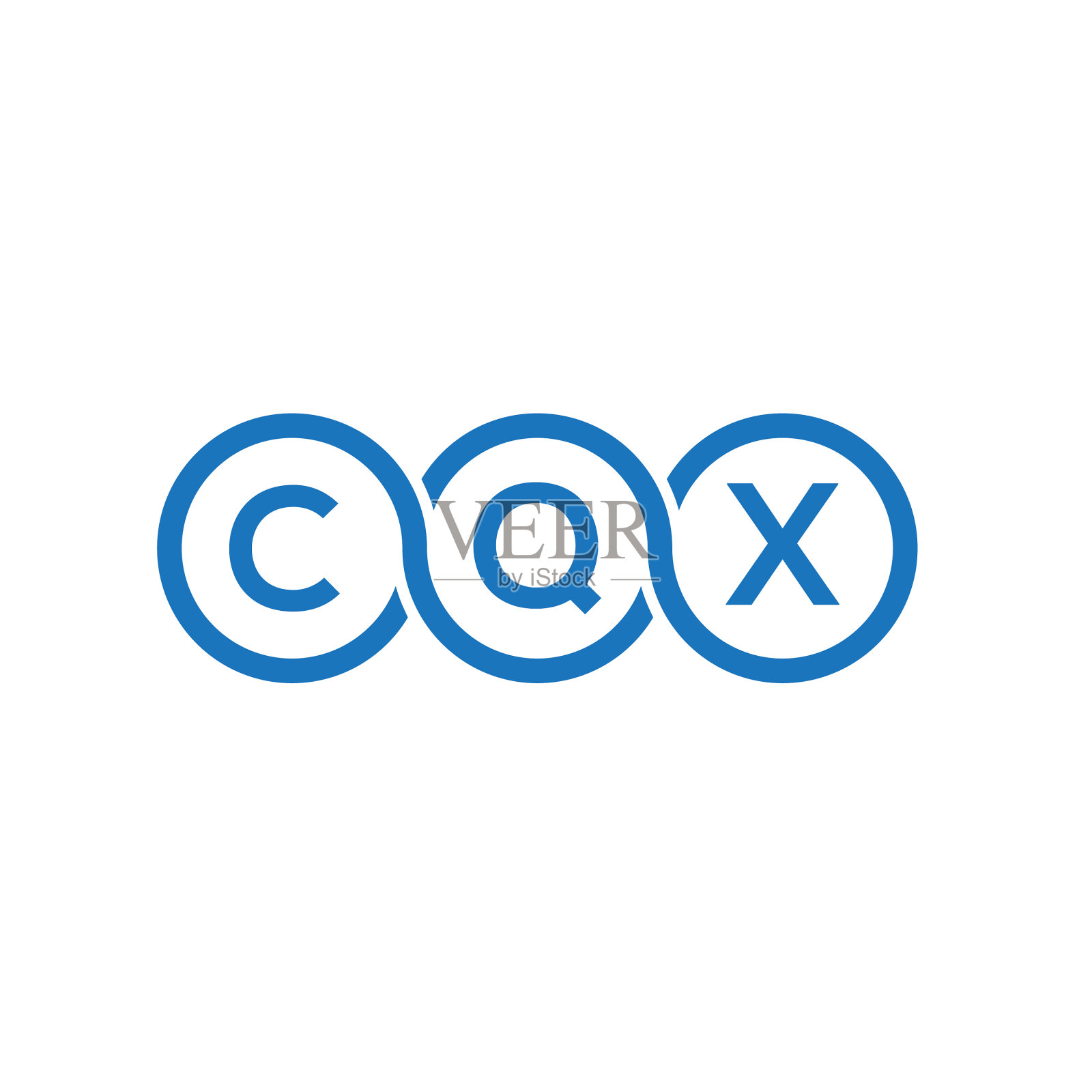 CQX字母标志设计在白色背景CQX图标素材