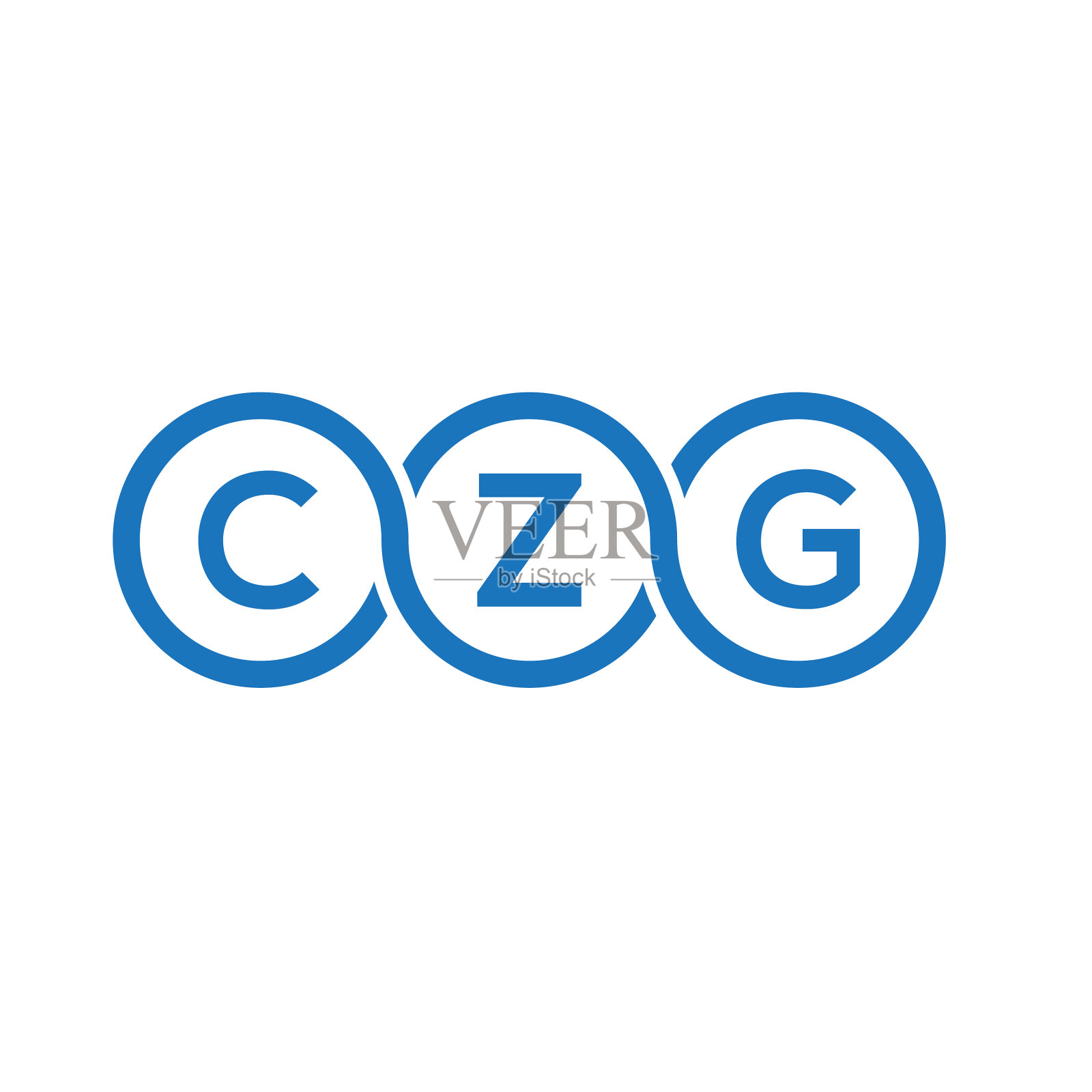 CZG字母标志设计在黑色背景CZG图标素材