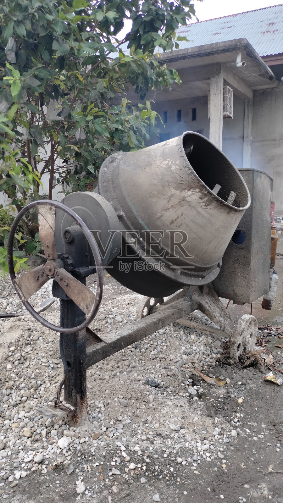 便携式混凝土搅拌机照片摄影图片