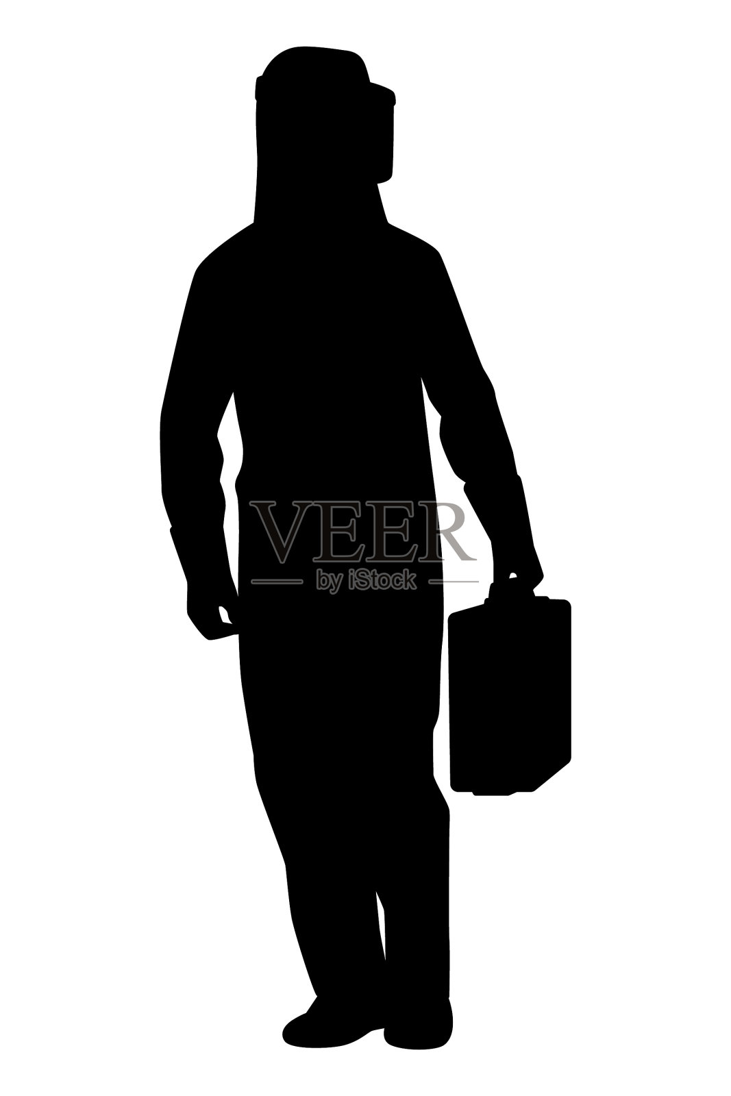 穿着防护服的人在COVID-19危机中工作设计元素图片