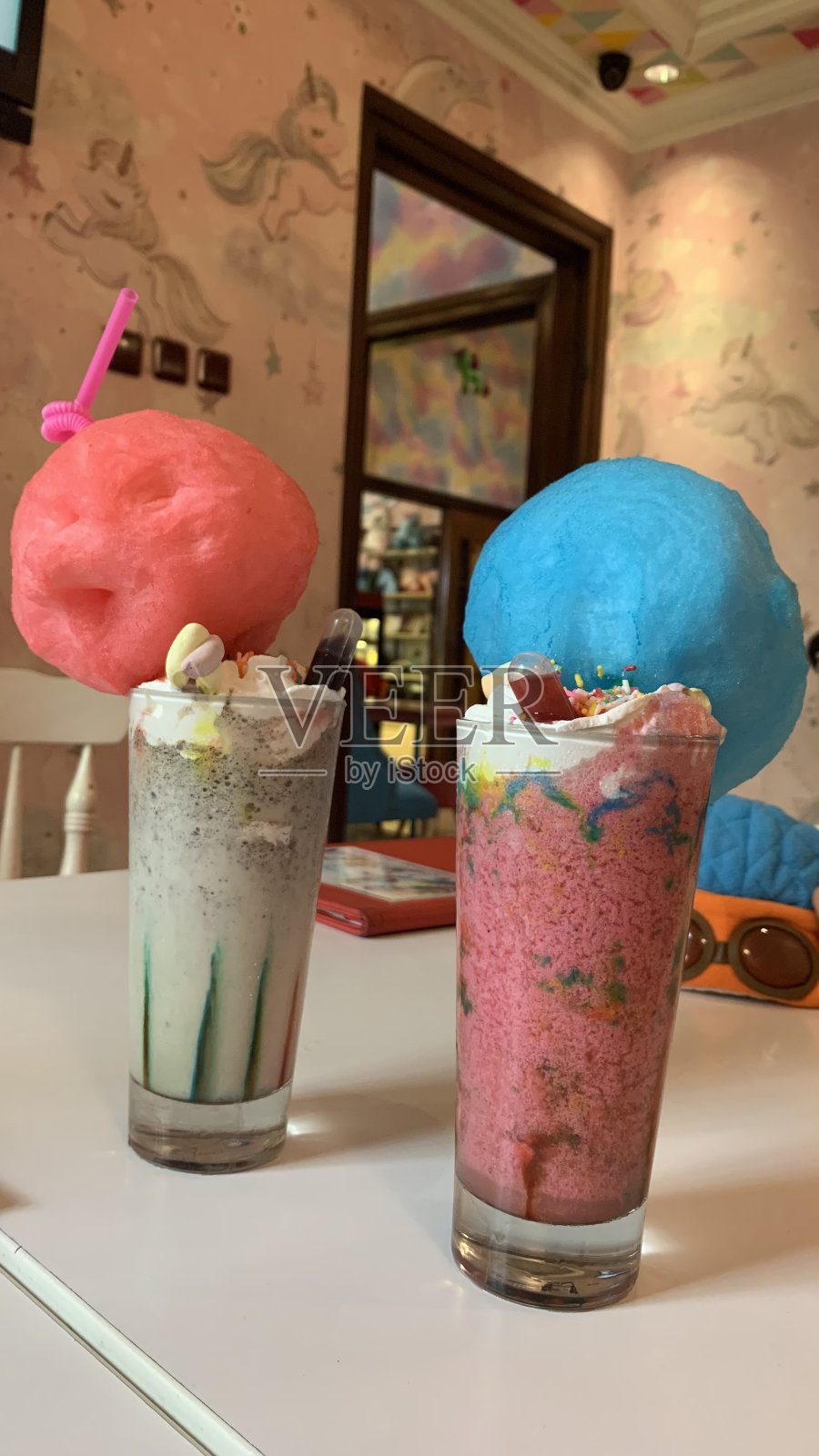 奶昔配棉花糖照片摄影图片