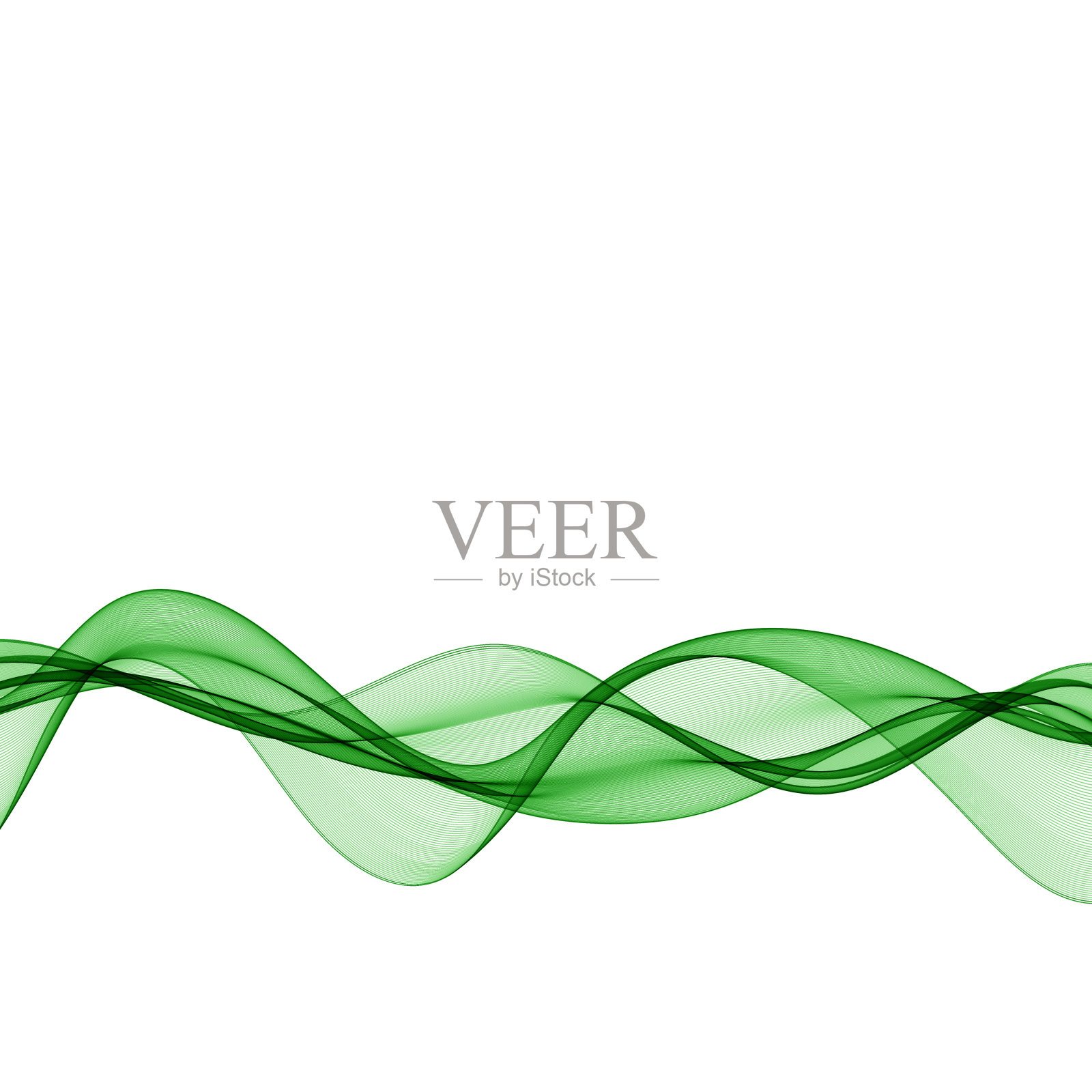 摘要绿色光滑烟雾波背景设计插画图片素材