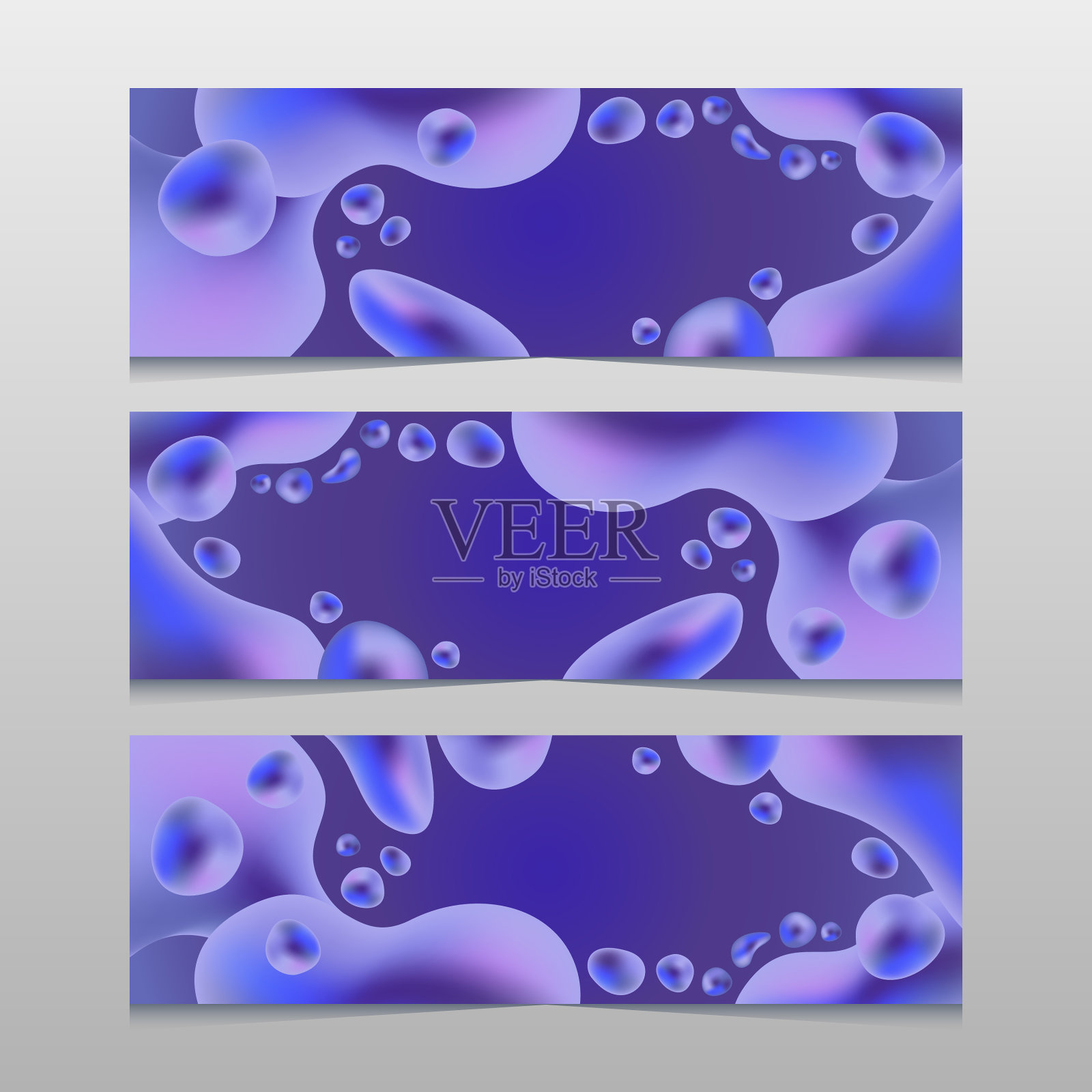 非常接近天鹅绒紫色液体效果抽象旗帜插画图片素材