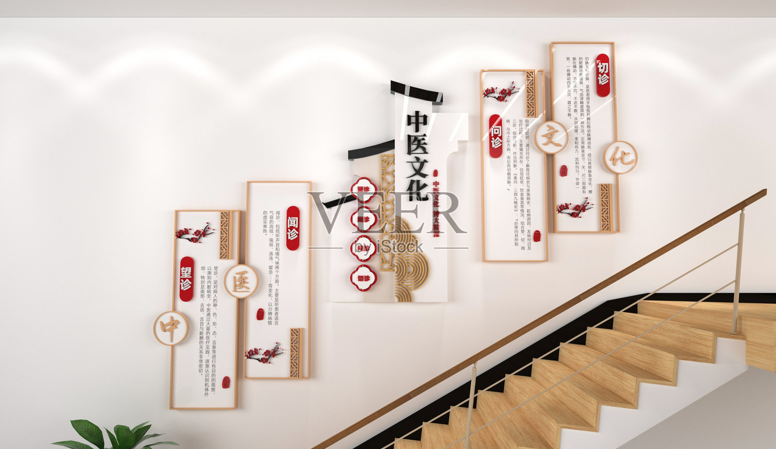 传统中医文化医院文化墙设计模板素材
