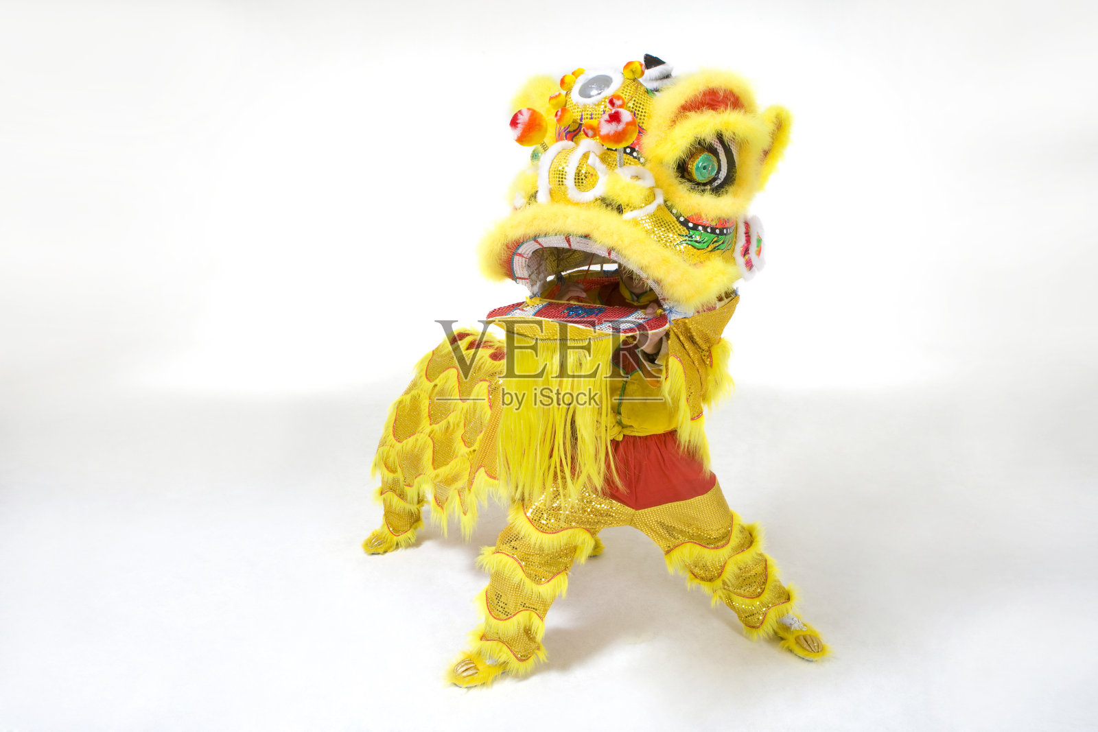 舞黄色醒狮照片摄影图片