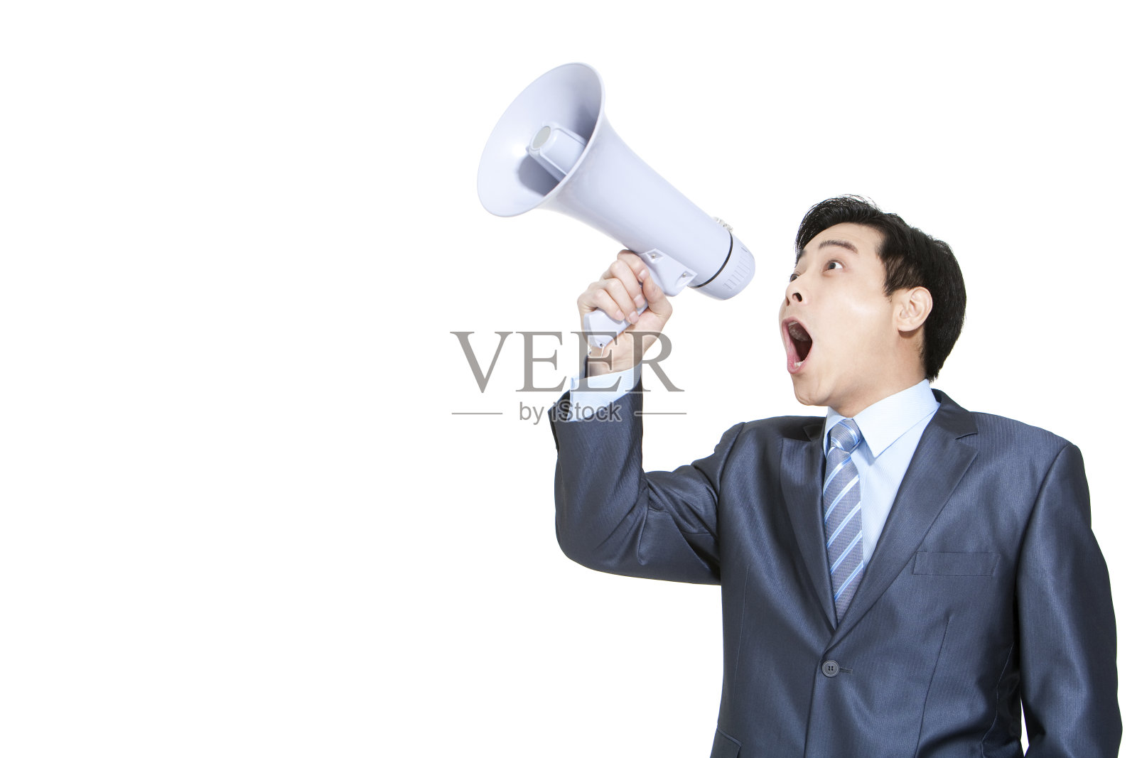 青年商务男士呐喊照片摄影图片