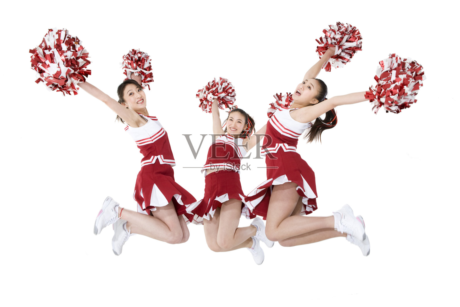 拉拉队员跳跃照片摄影图片