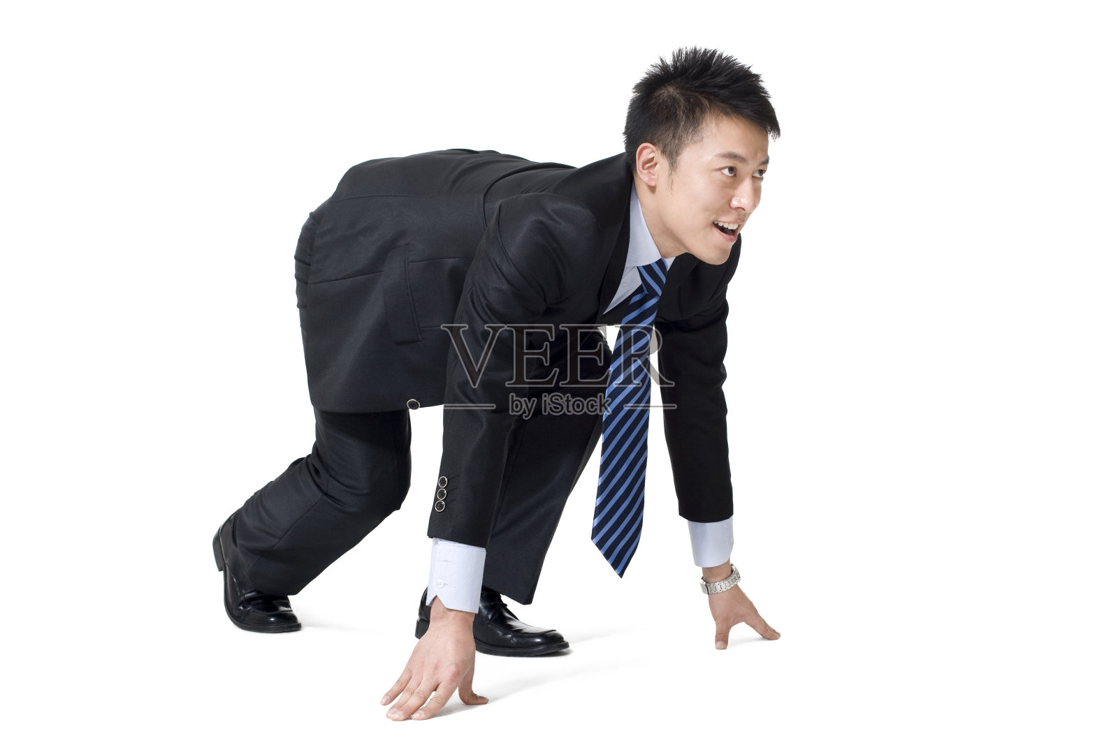 商务人士准备起跑照片摄影图片
