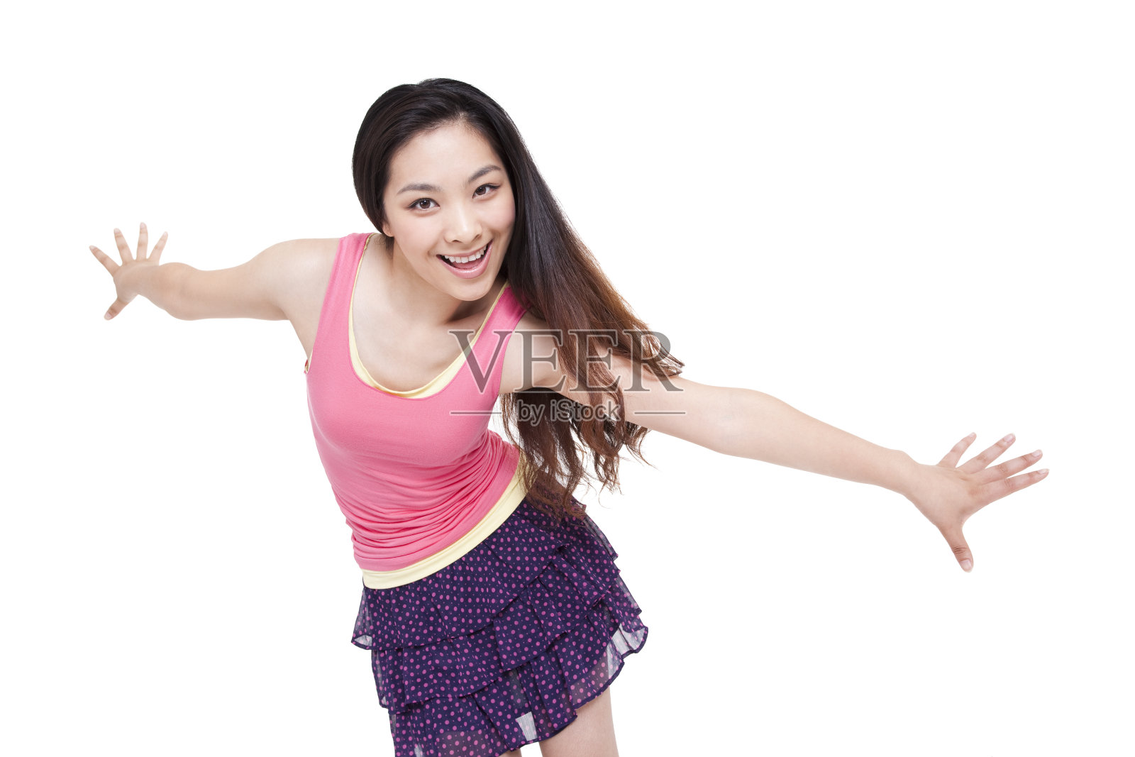 开心年轻女子照片摄影图片