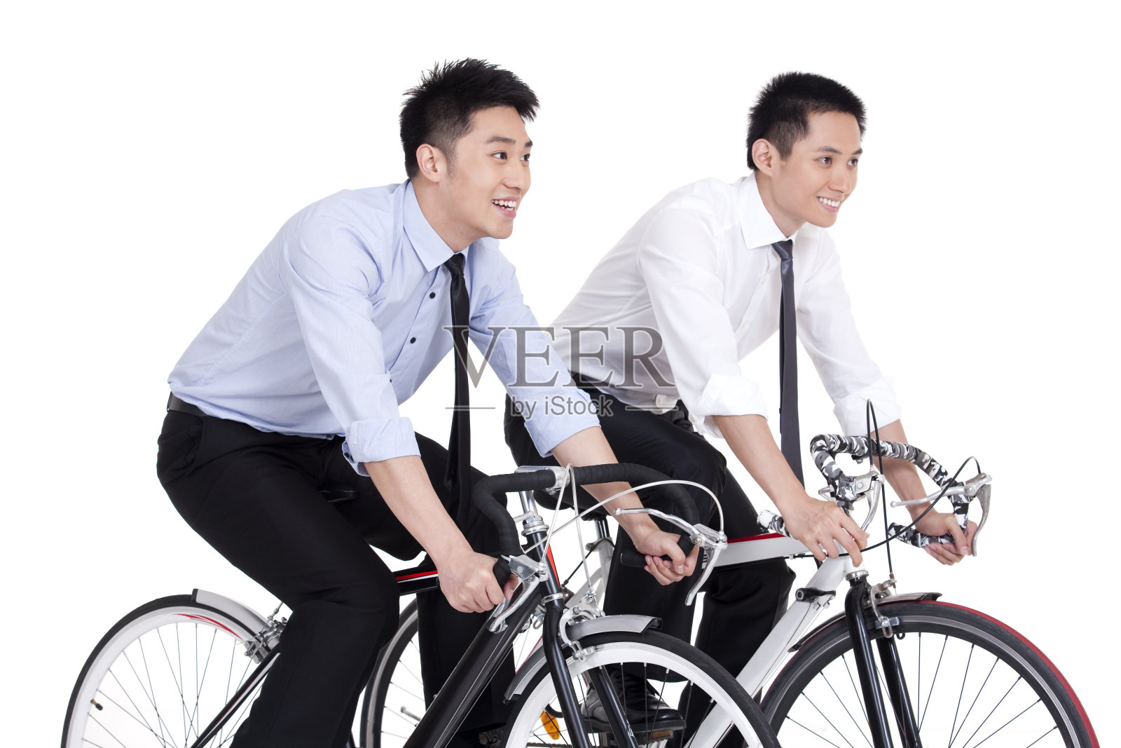 快乐上班族一起骑车照片摄影图片